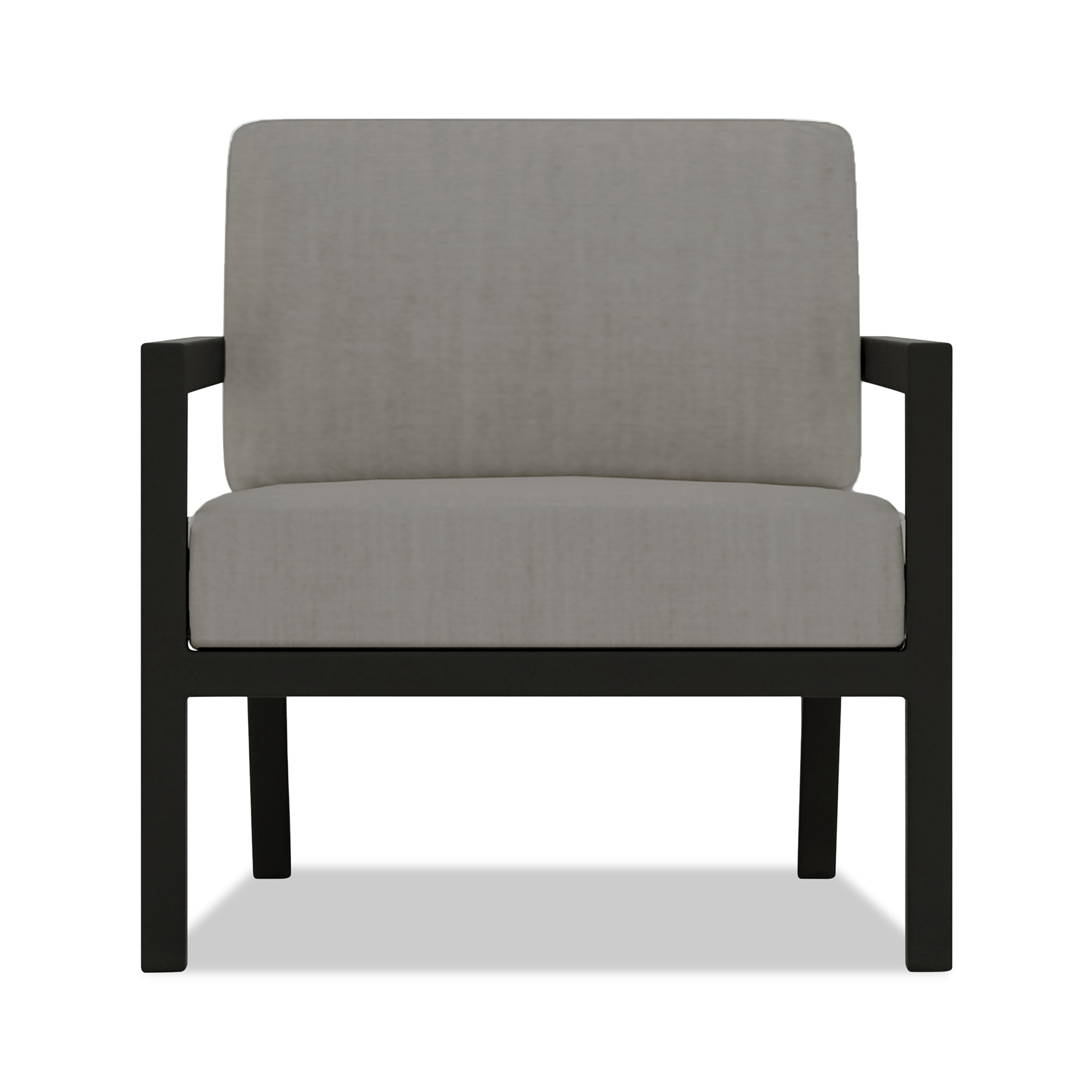 Pacifica 4 Piece Sofa Set#Finish_Black#Fabric_Canvas Charcoal