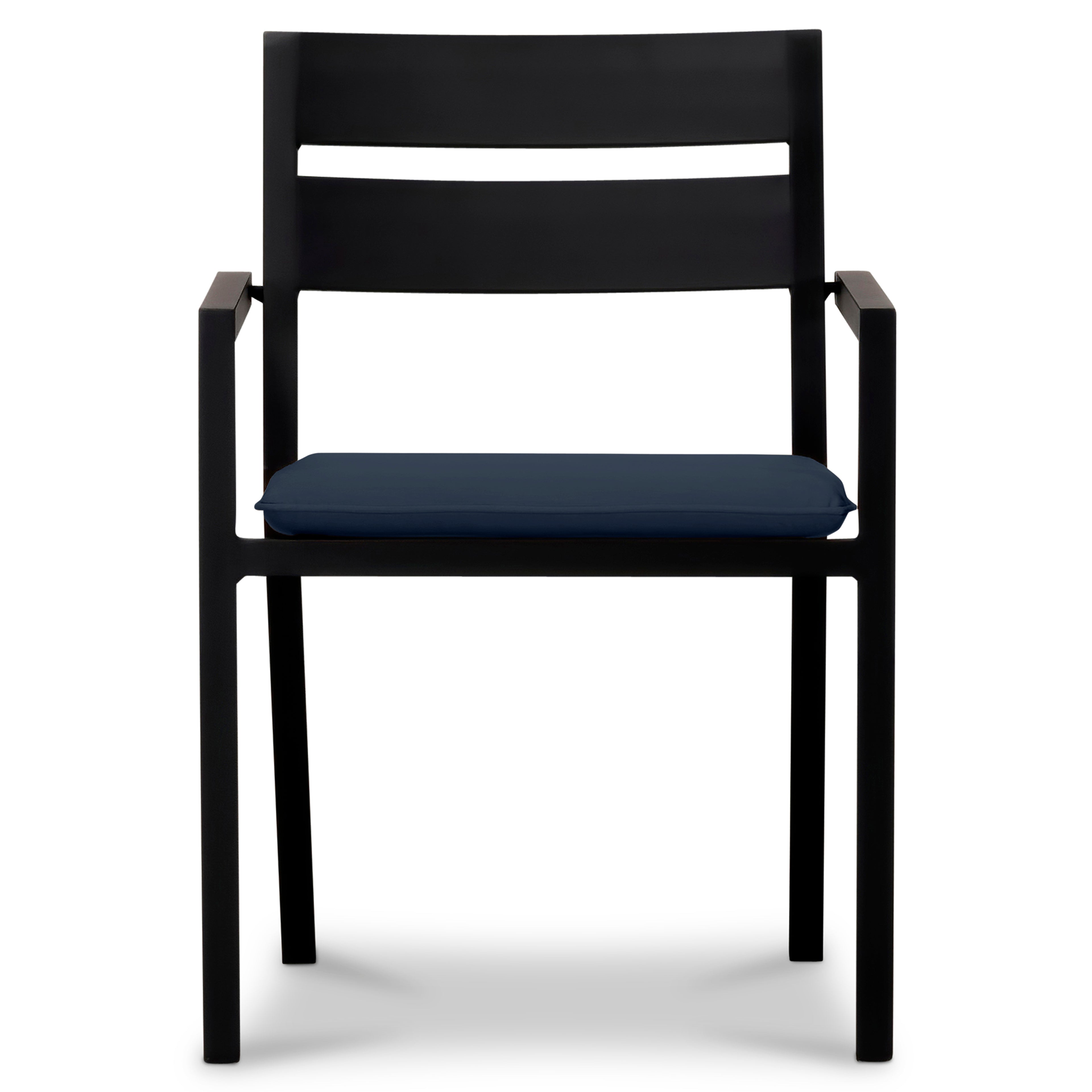 Pacifica 9 Piece Square Dining Set#Finish_Black#Fabric_Spectrum Indigo