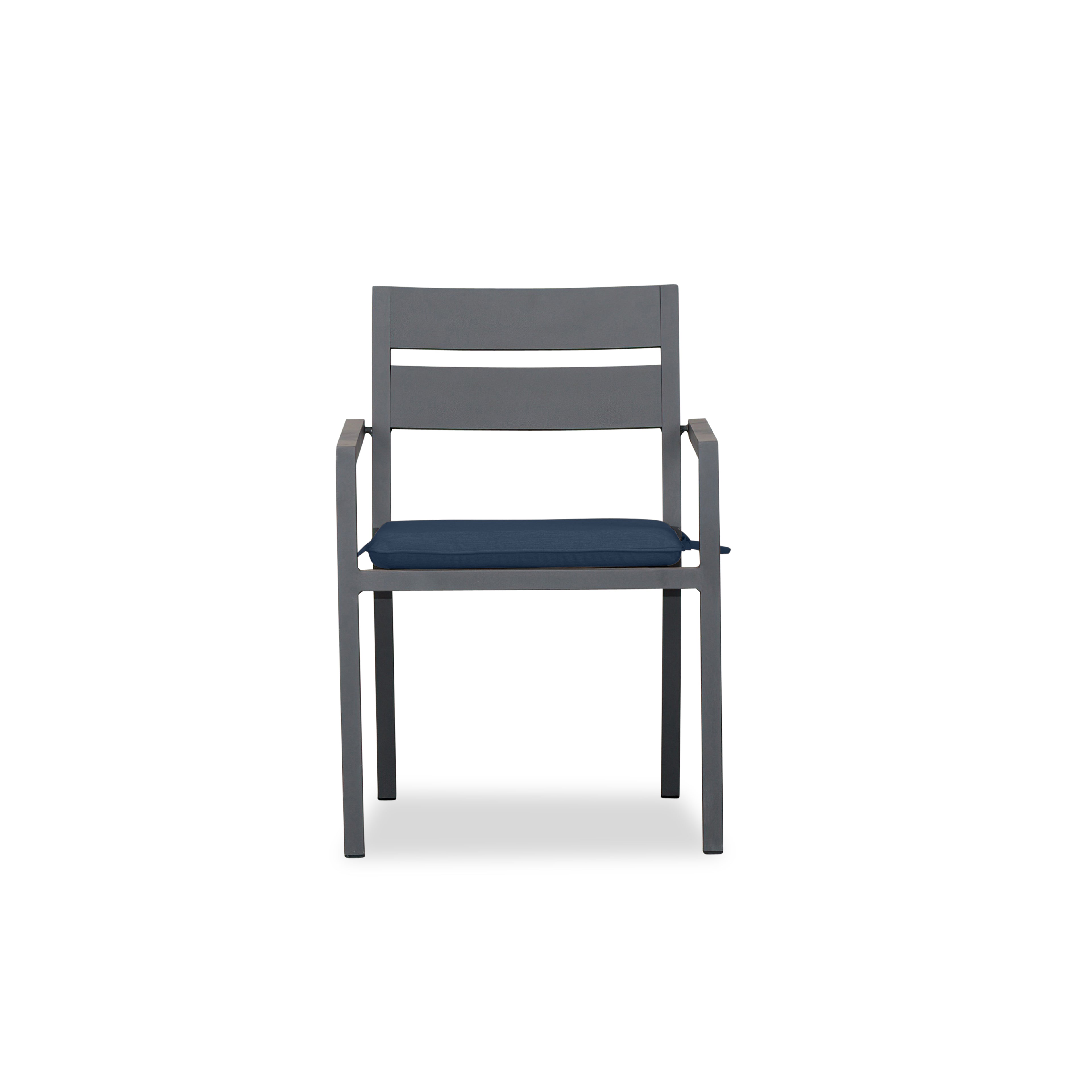 Pacifica 13 Piece Aluminum Extendable Dining Set#Finish_Slate#Fabric_Spectrum Indigo