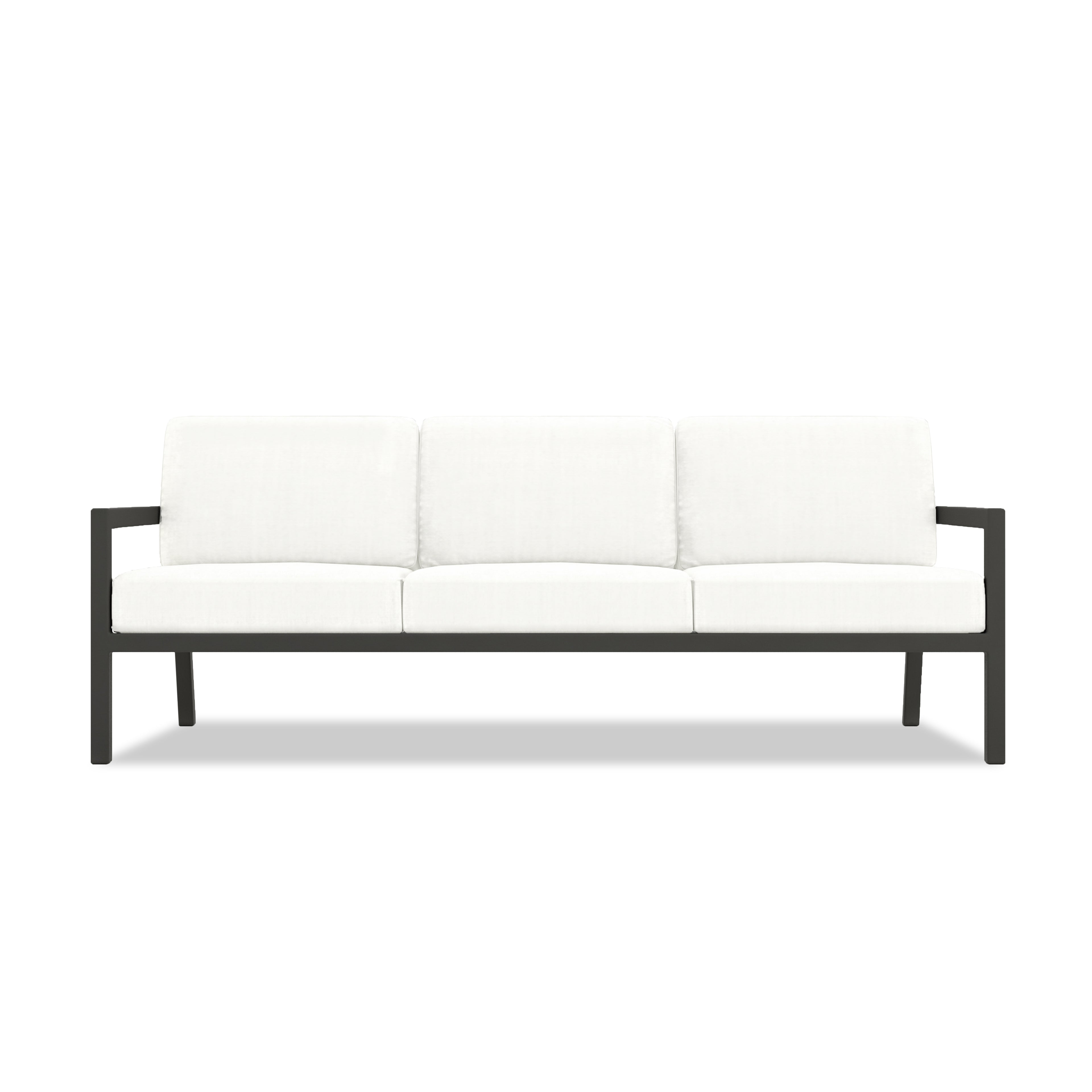 Pacifica 2 Piece Aluminum Sofa Set#Finish_Slate#Fabric_Canvas Natural