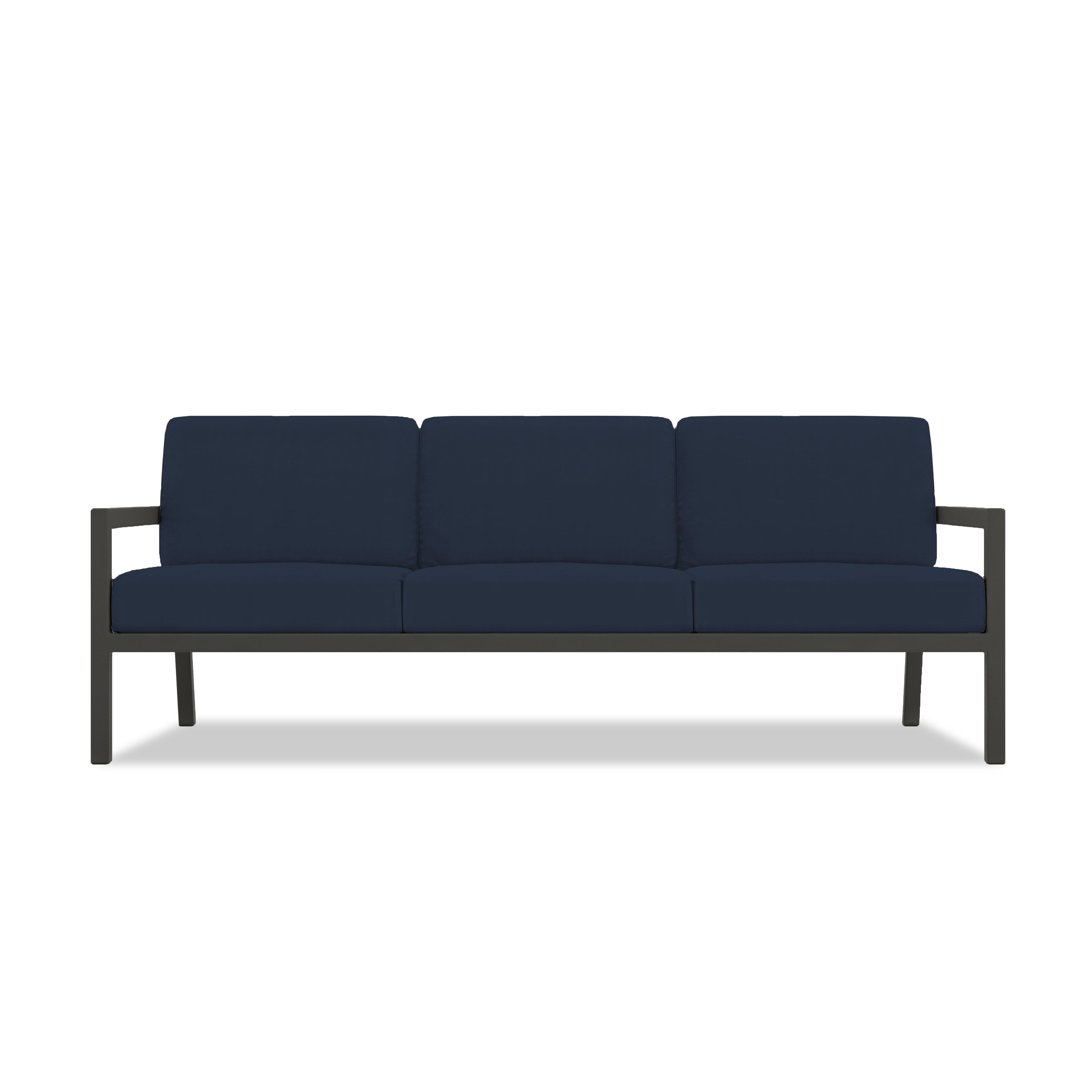 Pacifica 2 Piece Aluminum Sofa Set#Finish_Slate#Fabric_Spectrum Indigo