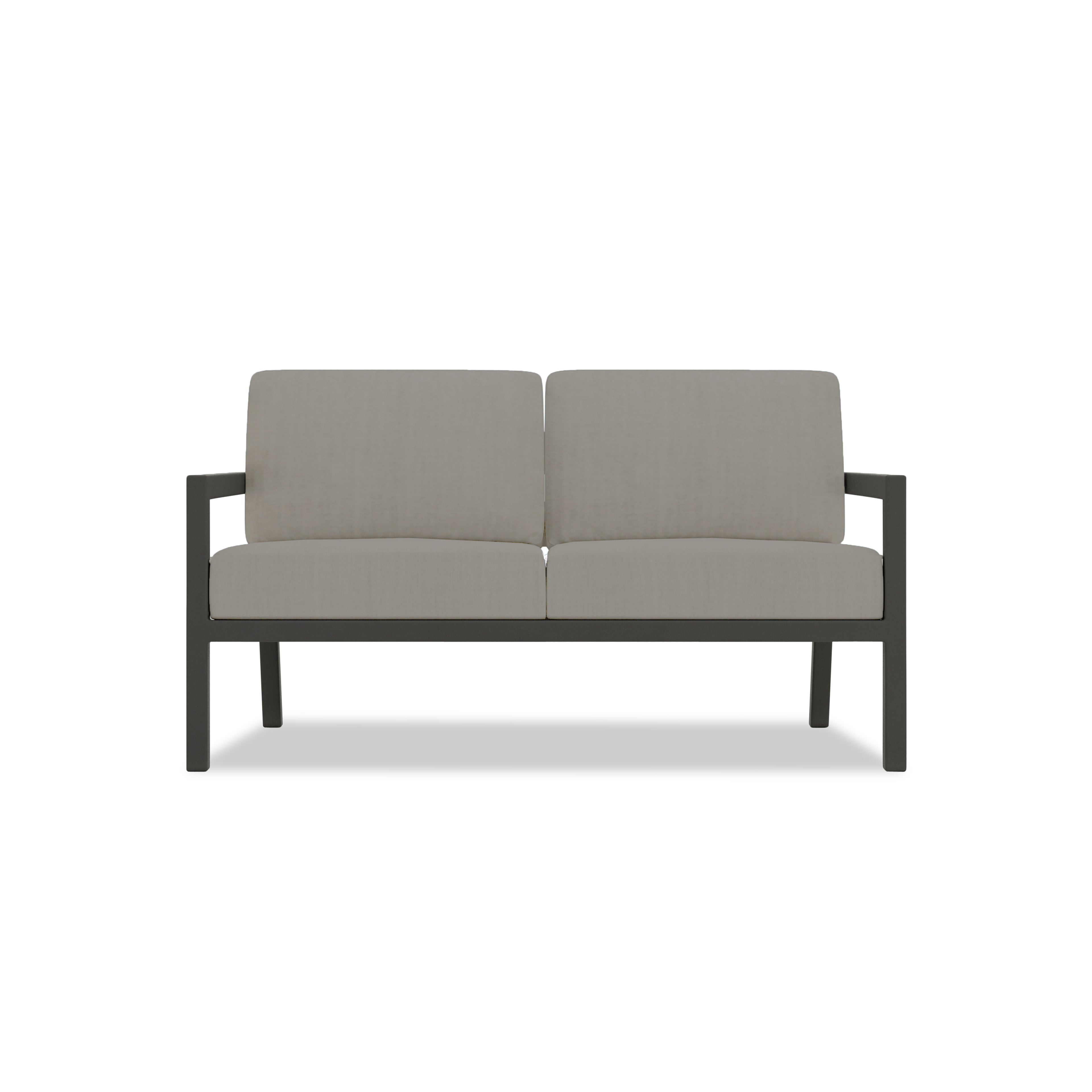 Pacifica 3 Piece Aluminum Loveseat Set#Finish_Slate#Fabric_Canvas Charcoal