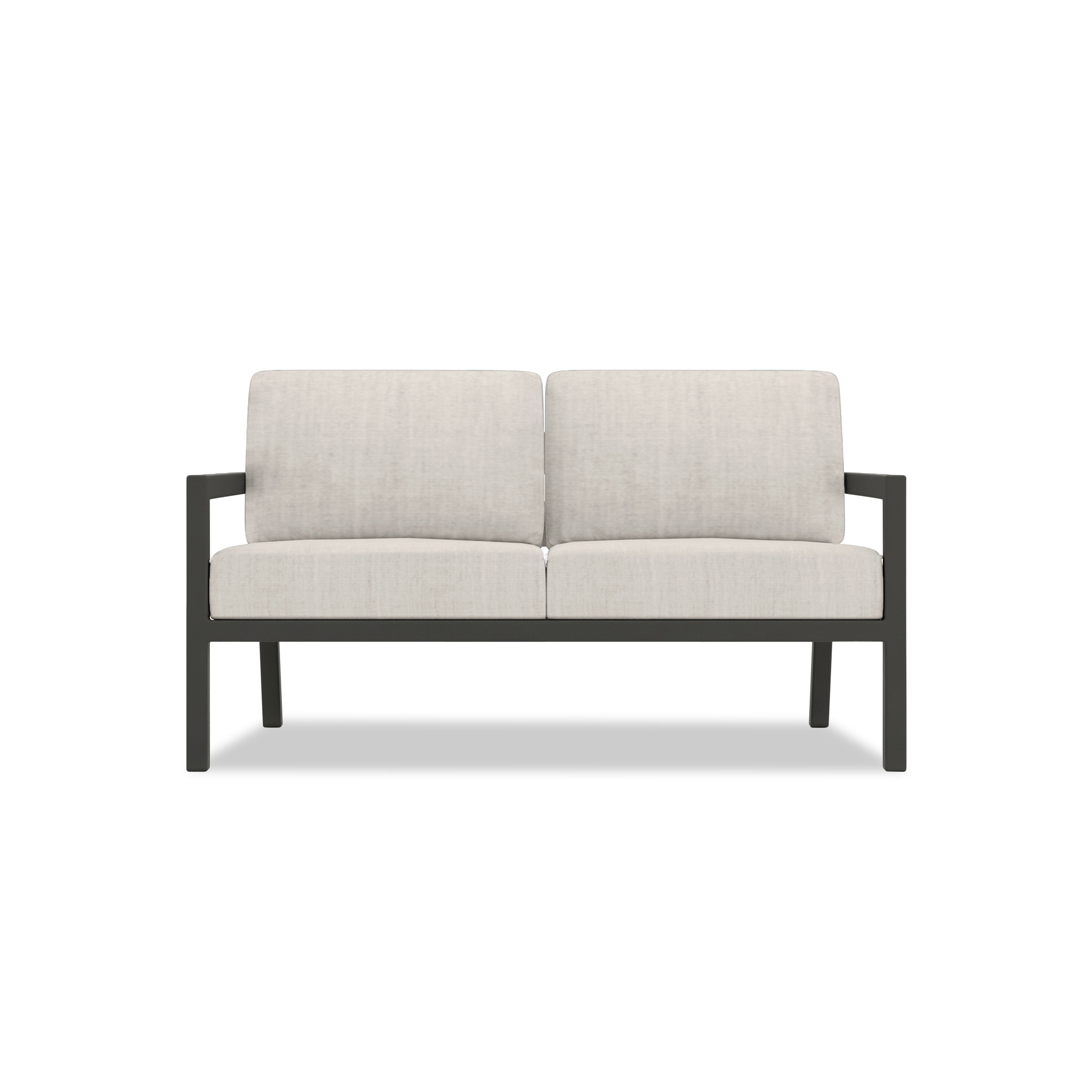 Pacifica 3 Piece Aluminum Loveseat Set#Finish_Slate#Fabric_Cast Silver