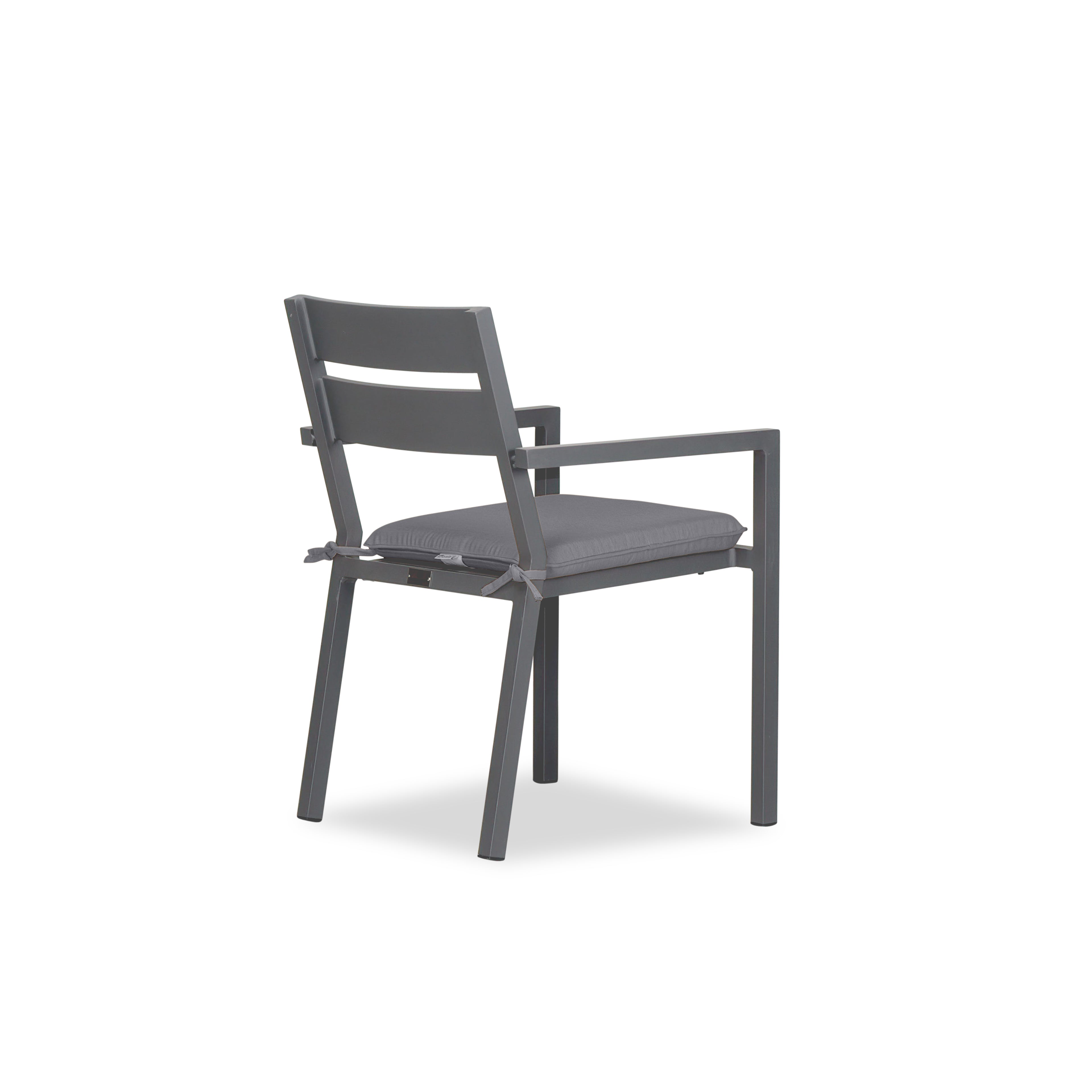 Pacifica Aluminum Dining Arm Chair#Finish_Slate#Fabric_Canvas Charcoal