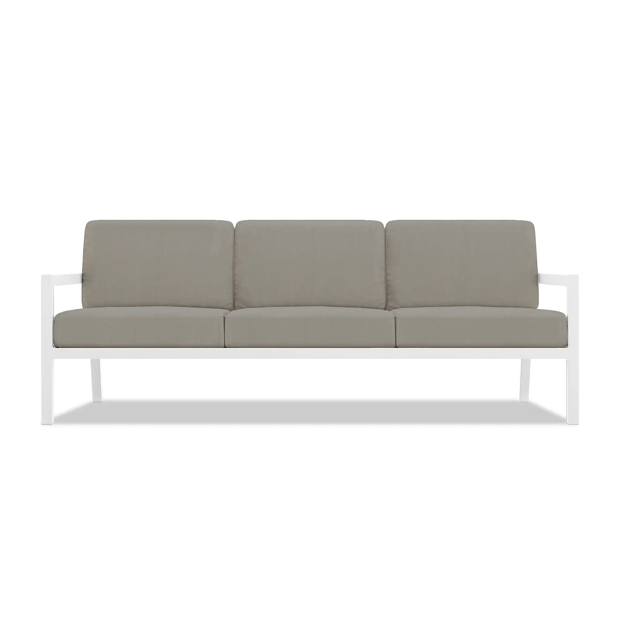 Pacifica Aluminum Sofa#Finish_White#Fabric_Canvas Charcoal