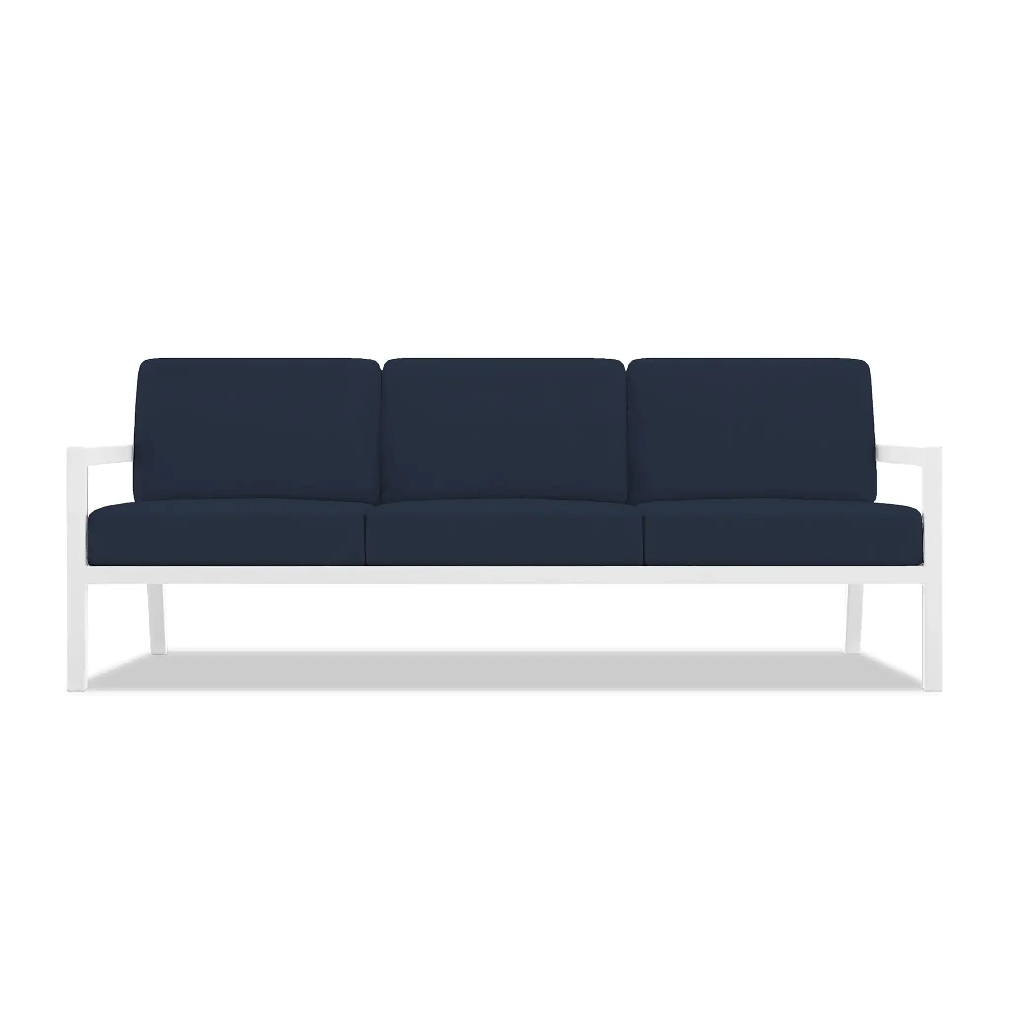 Pacifica Aluminum Sofa#Finish_White#Fabric_Spectrum Indigo