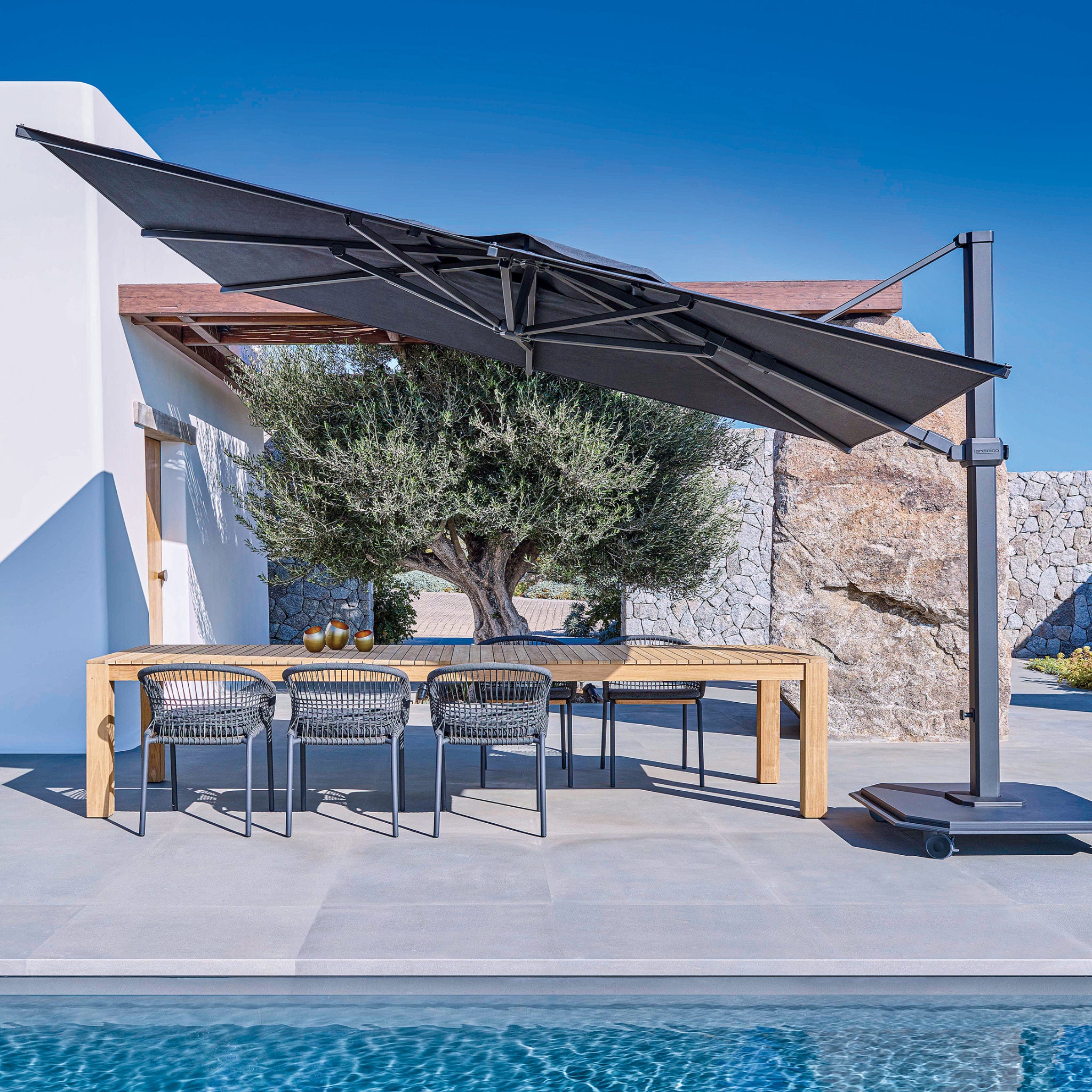 10' x 14' Rectangle Aluminum Sidepost Tilt Umbrella