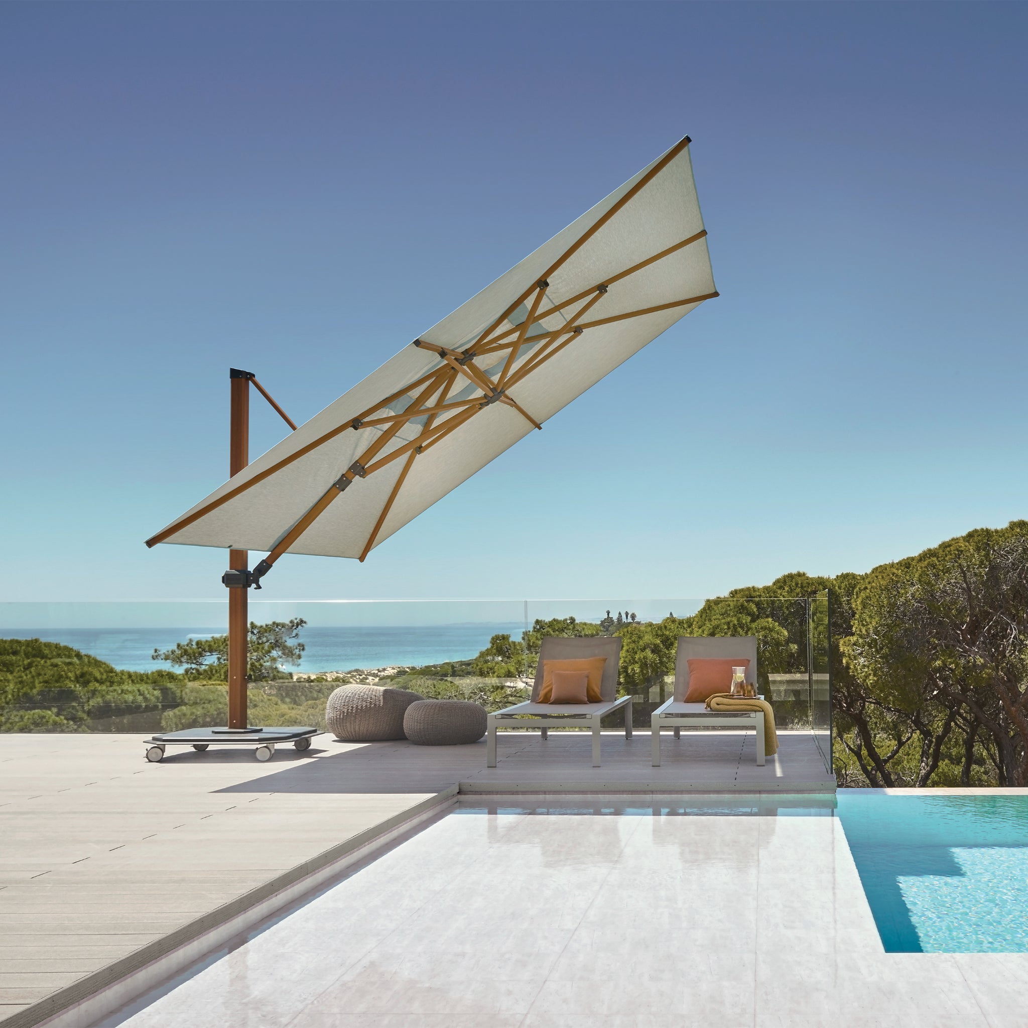 10' x 14' Rectangle Aluminum Sidepost Tilt Umbrella