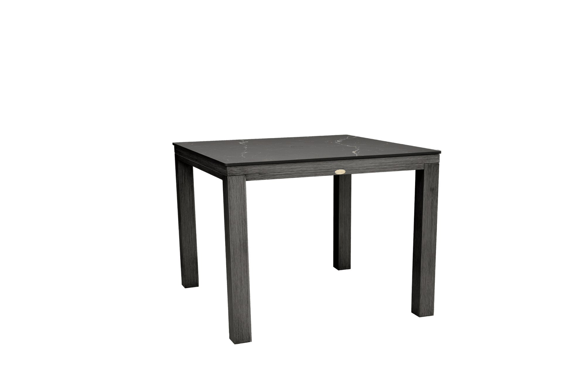 Marbella Laguna 39" Square Sintered Stone Dining Table with Umbrella Hole - Pietra Grey/Opal Grey