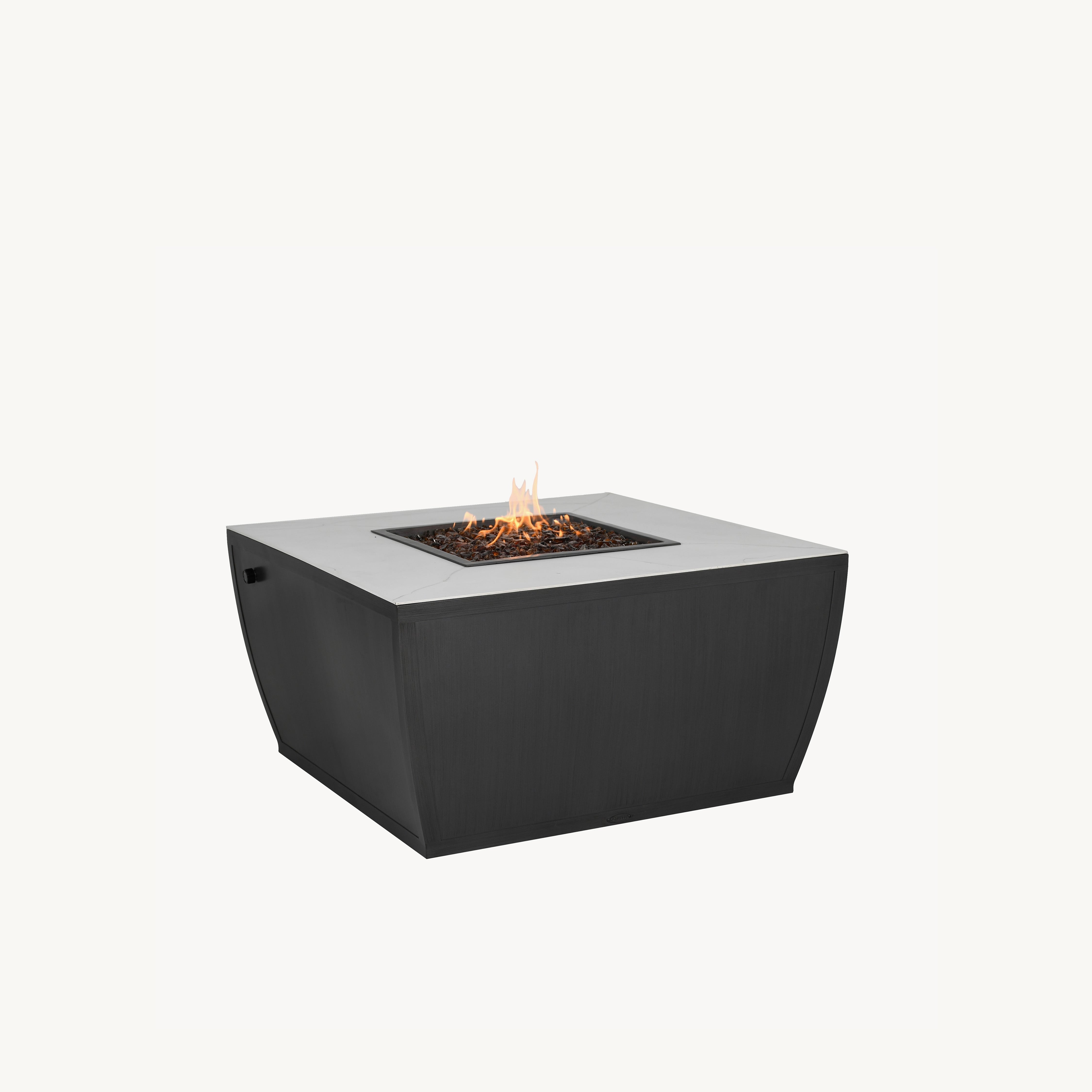 Largo 42" Square Fire Pit Table (Smooth Aluminum Sides) A4SF42WL by Castelle
