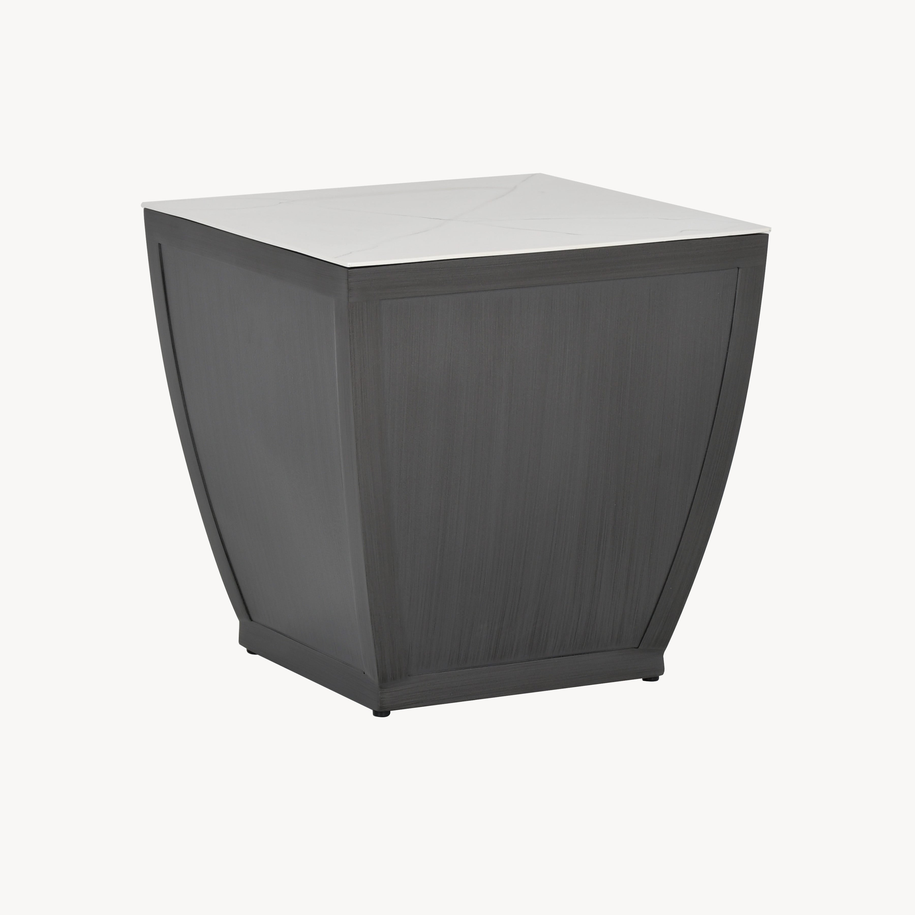 Largo 20" Square Side Table (Smooth Aluminum Sides) A4SP20 by Castelle