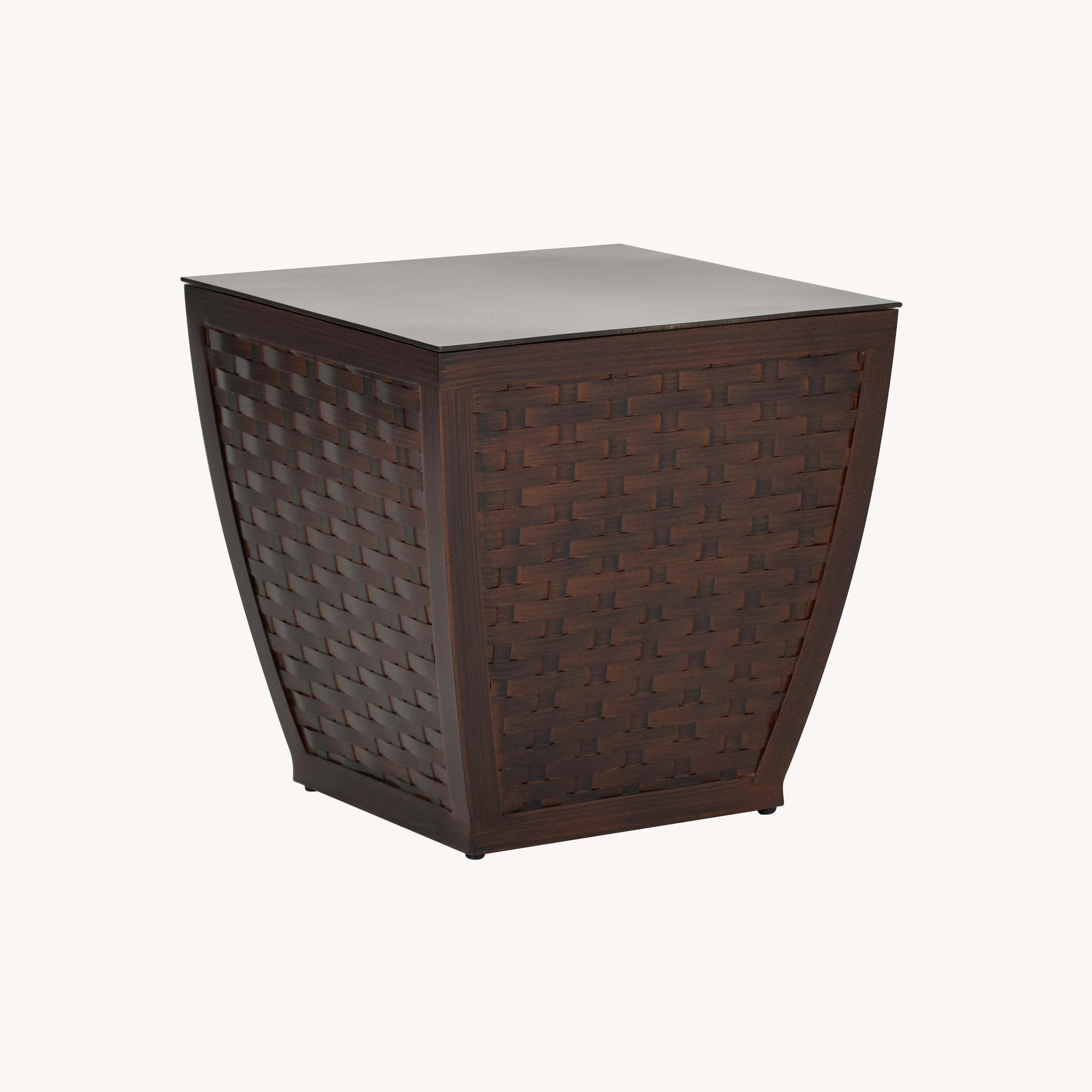 Largo 20" Square Side Table (Woven Aluminum Sides) C4SP20 by Castelle