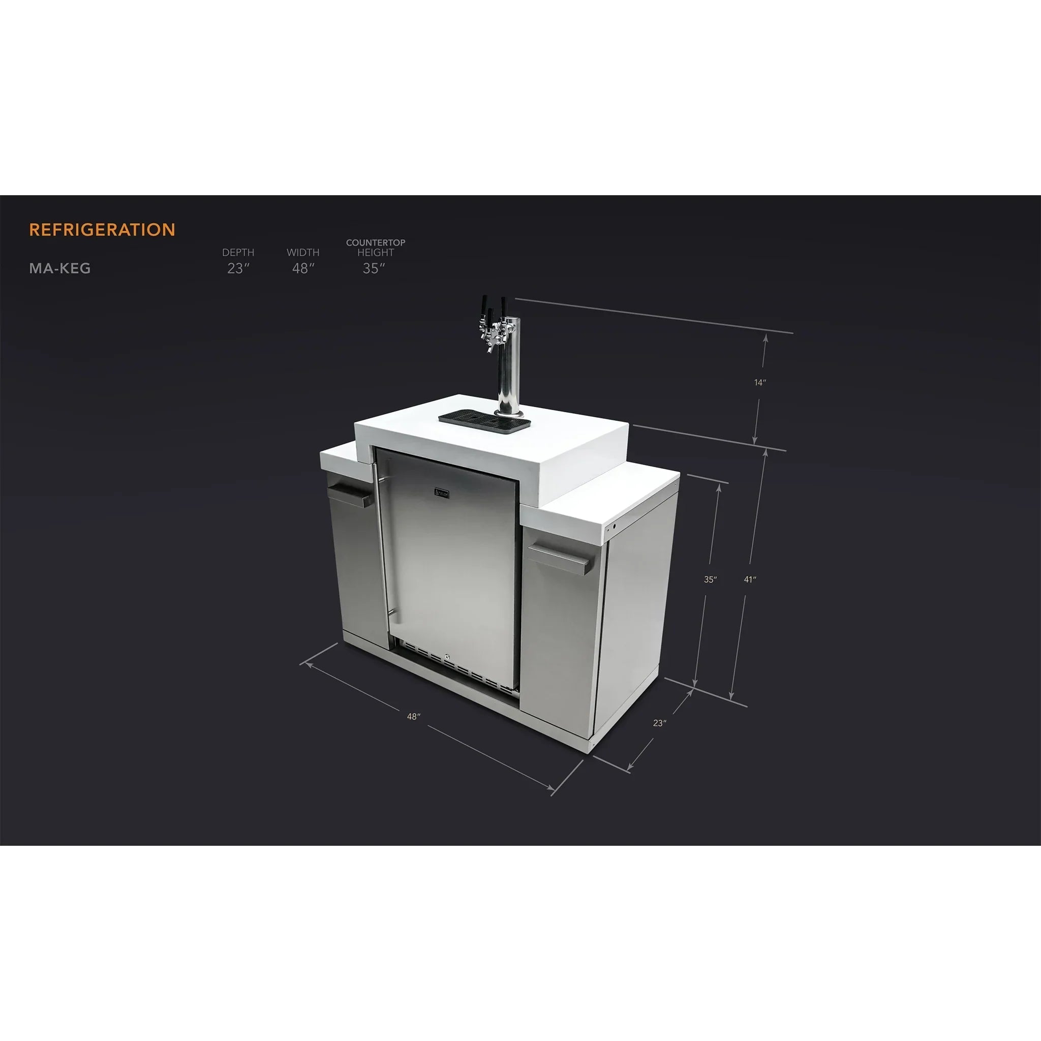 Stainless Steel Outdoor Rated Freestanding Kegerator