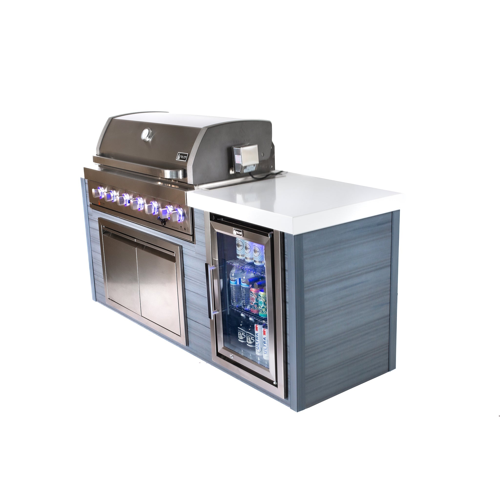 Artwood 6.5 ft. HDPE 6-Burner Outdoor Kitchen Island