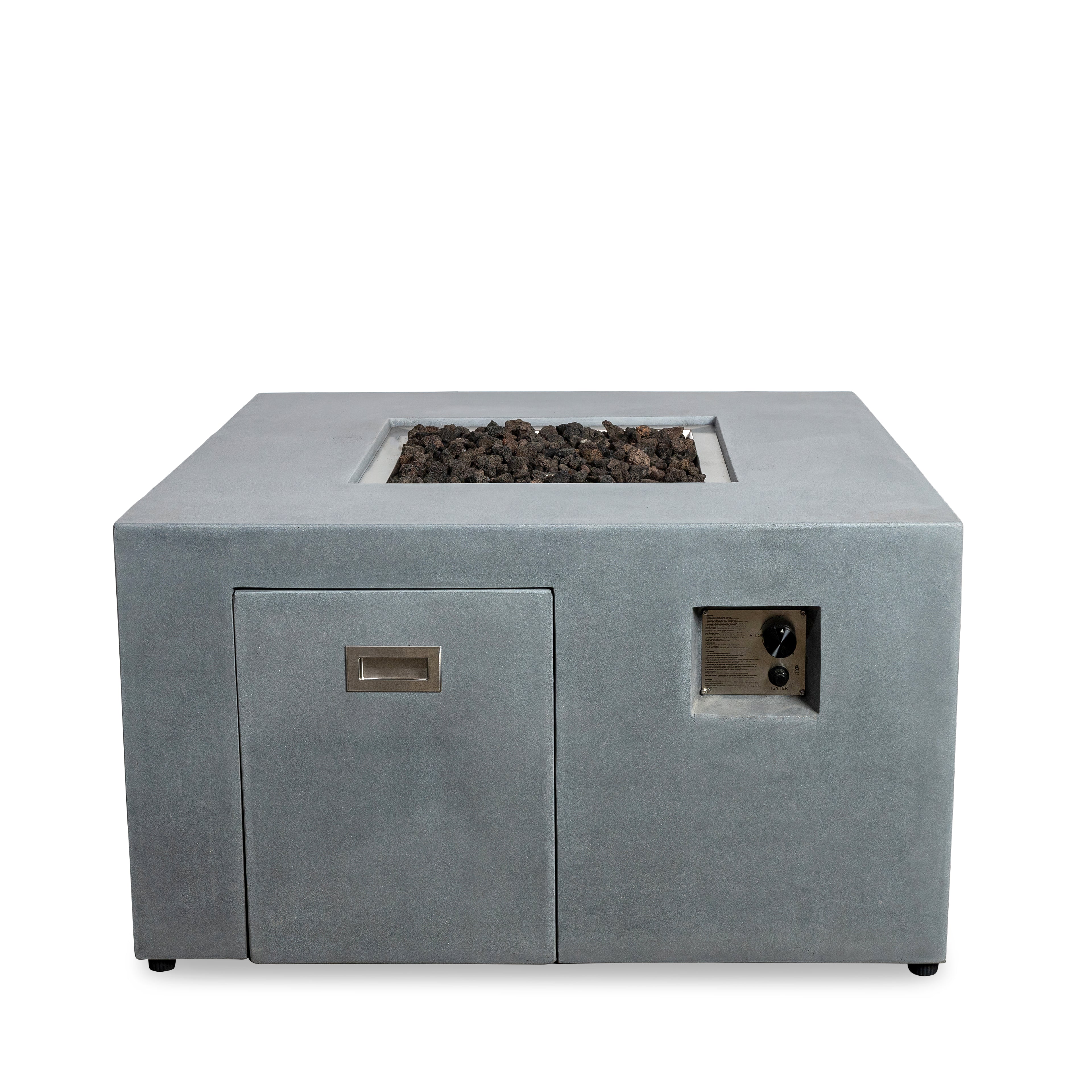 Beton 42" Square Hidden Propane Tank Gas Fire Pit#Finish_Natural Gray (GY)