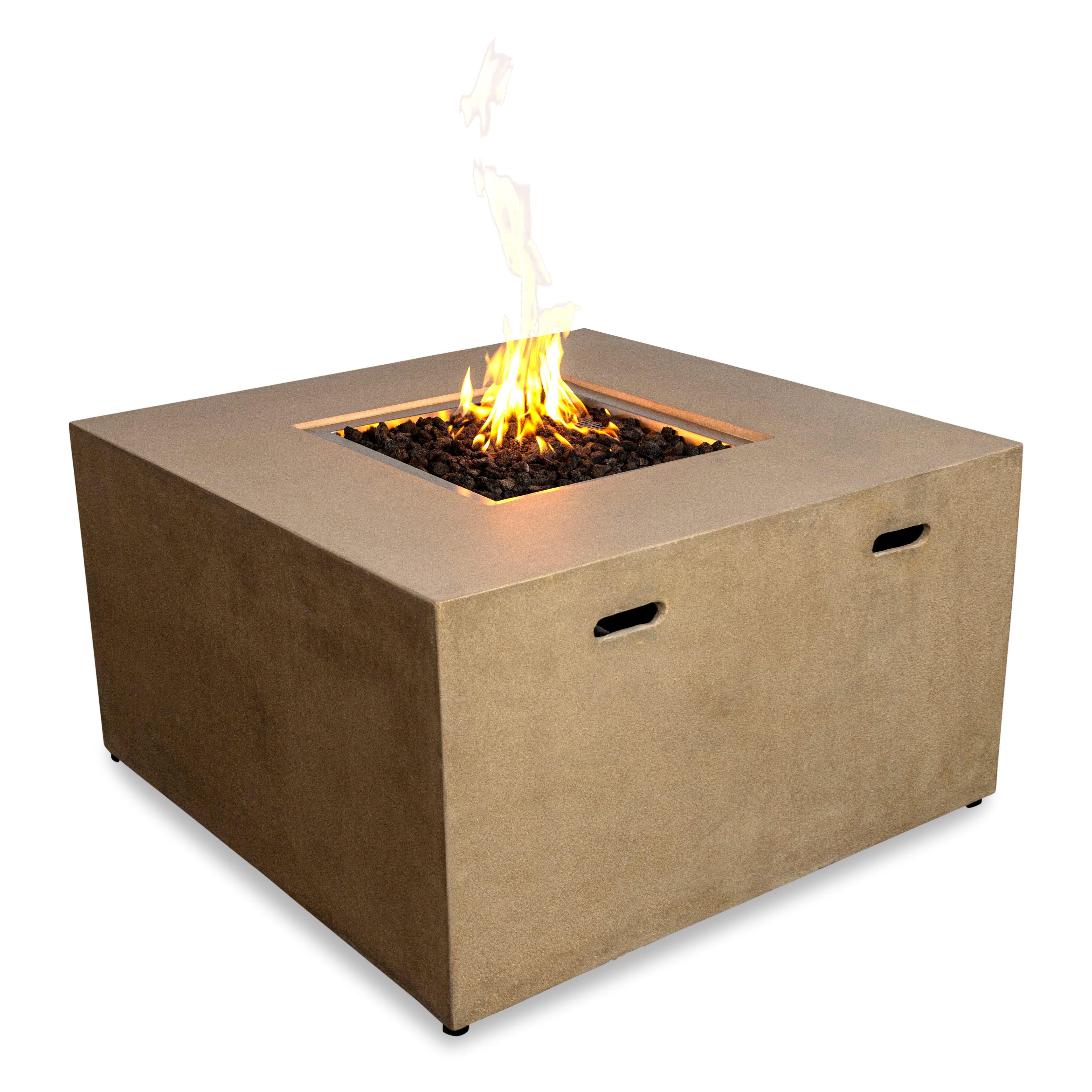 Beton 42" Square Hidden Propane Tank Gas Fire Pit#Finish_Sand (SD)