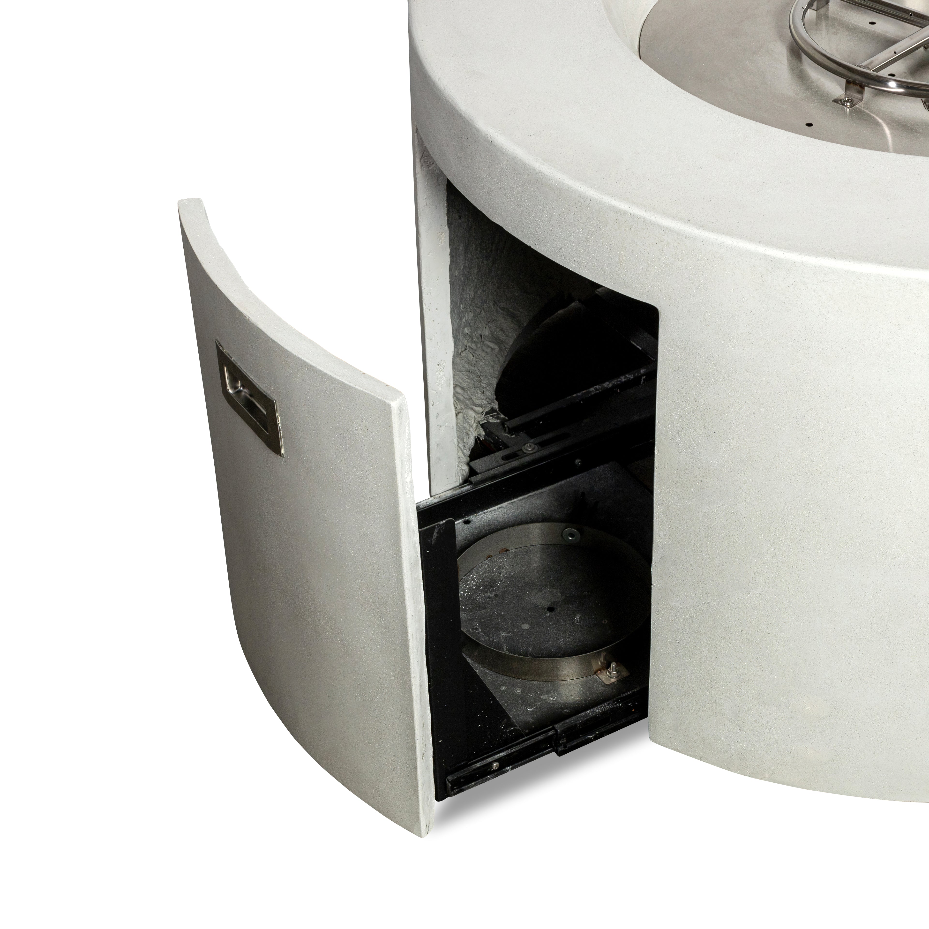 Beton 42" Round Concrete Propane Gas Fire Pit with Access Door#Finish_White (WT)