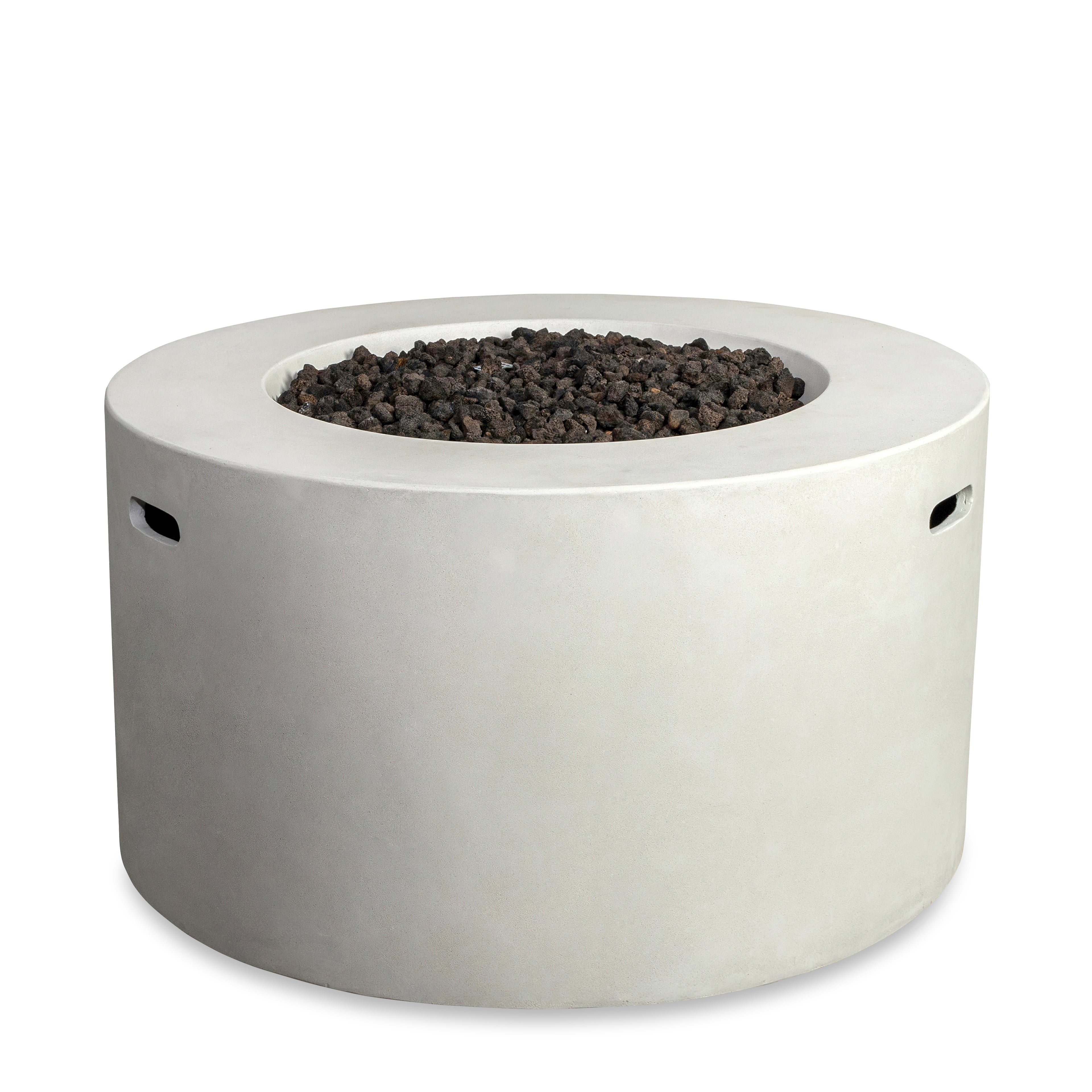 Beton 42" Round Concrete Propane Gas Fire Pit with Access Door#Finish_White (WT)