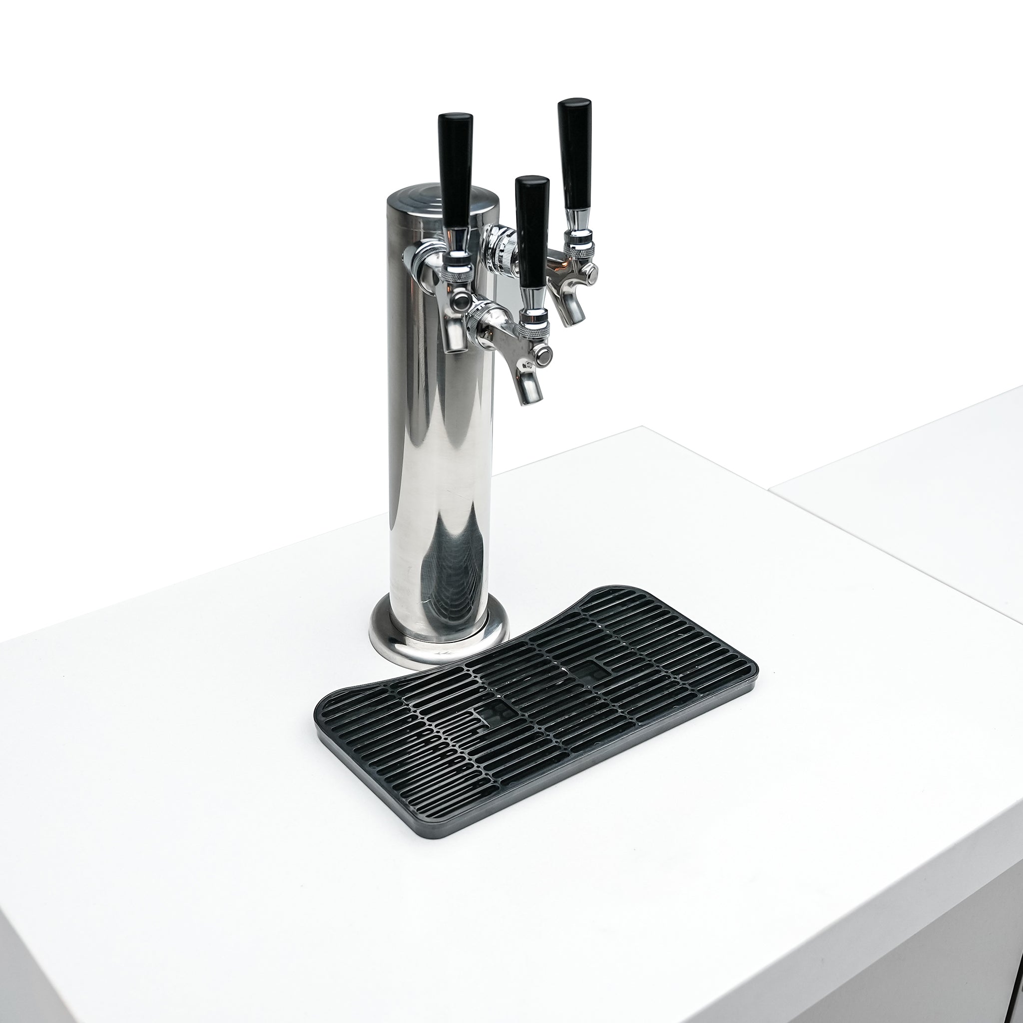 400 Deluxe 7 ft. Stainless Steel 4-Burner Outdoor Kitchen Island with 90-Degree Corner Kegerator and Fridge Cabinet