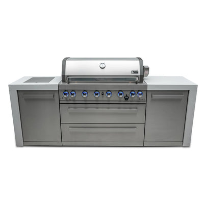 805 Deluxe 8 ft. Stainless Steel 6-Burner Outdoor Kitchen Island