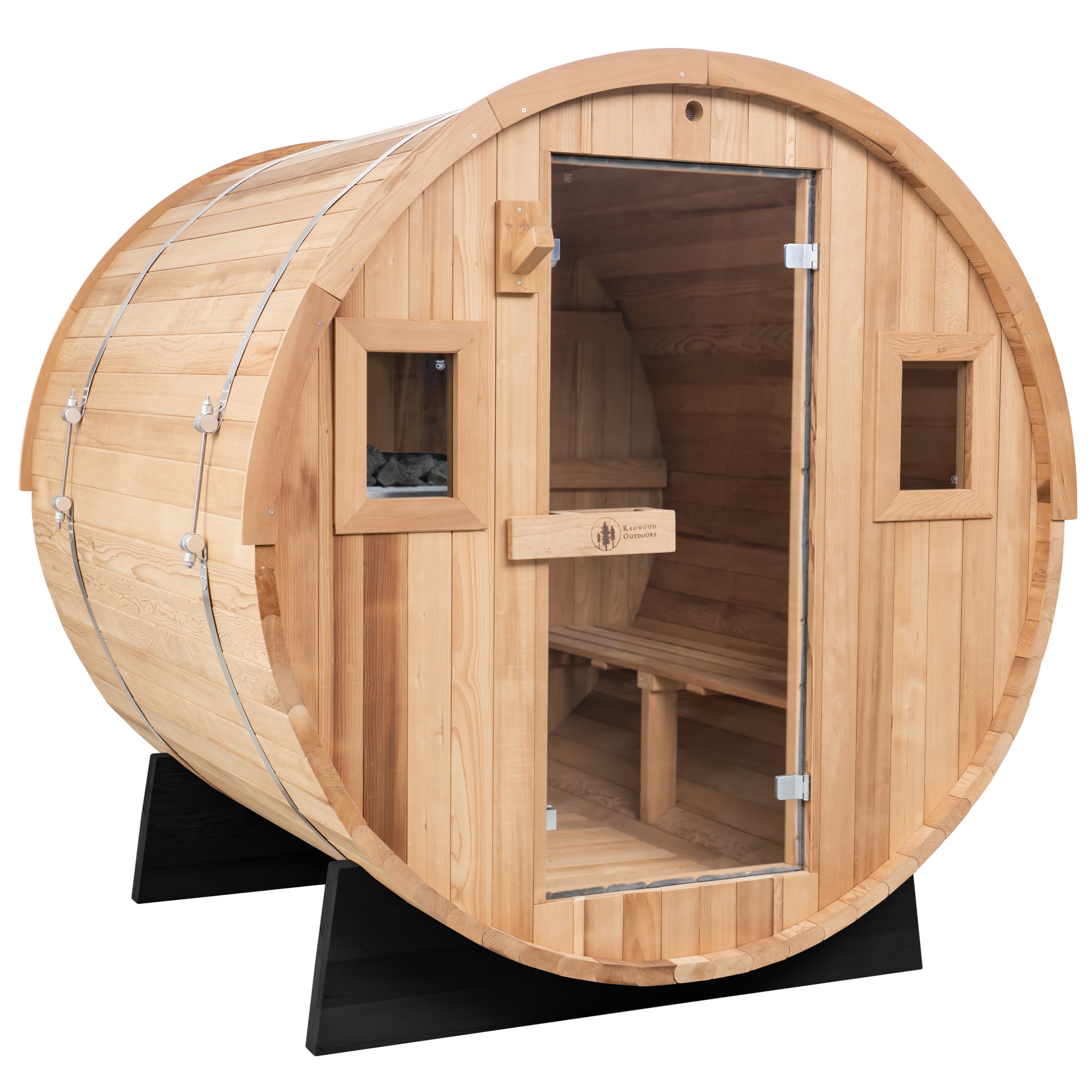 Redwood Outdoors Barrel Sauna - Thumbnail 2