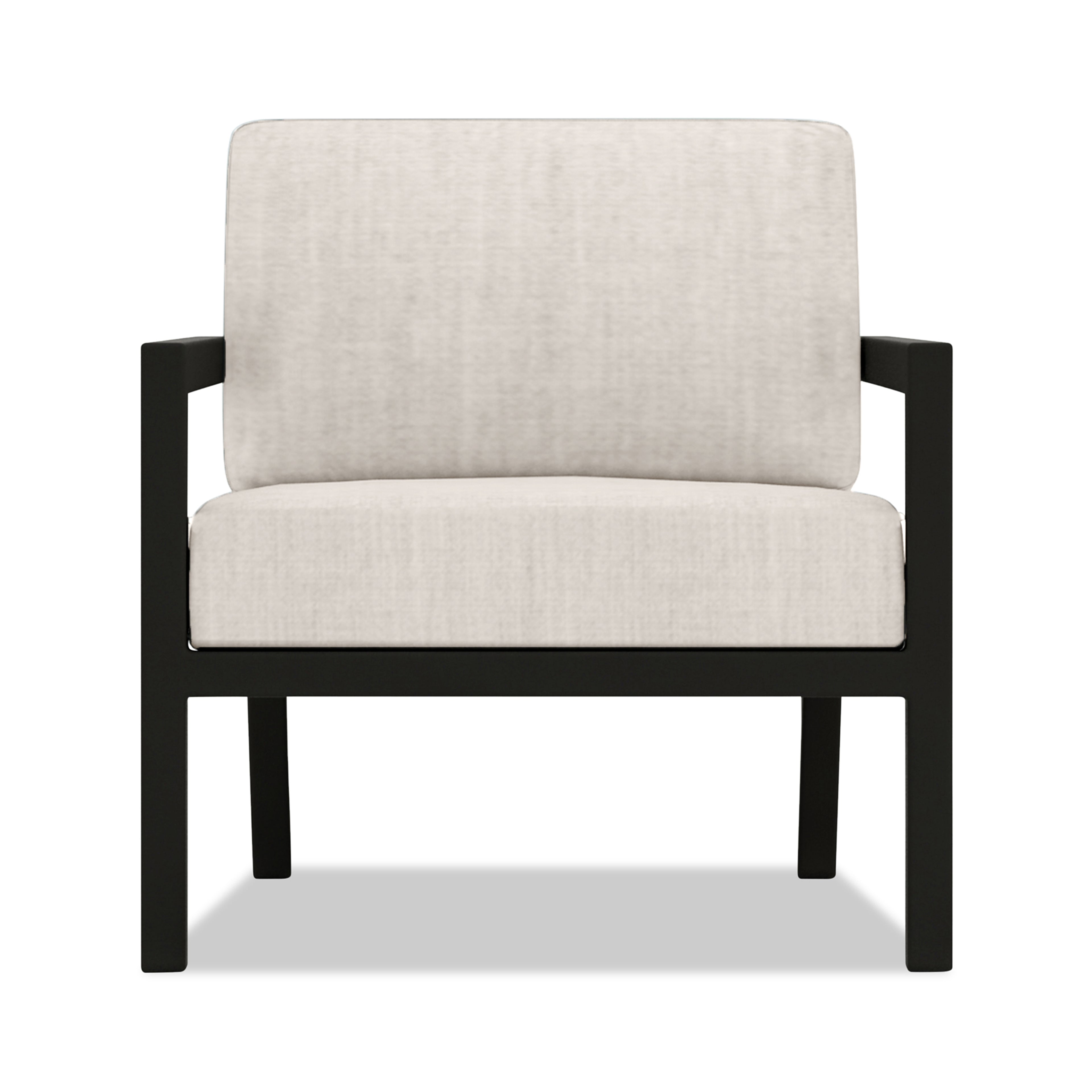 Pacifica Classic 4 Piece Aluminum Loveseat Set#Finish_Black#Fabric_Cast Silver