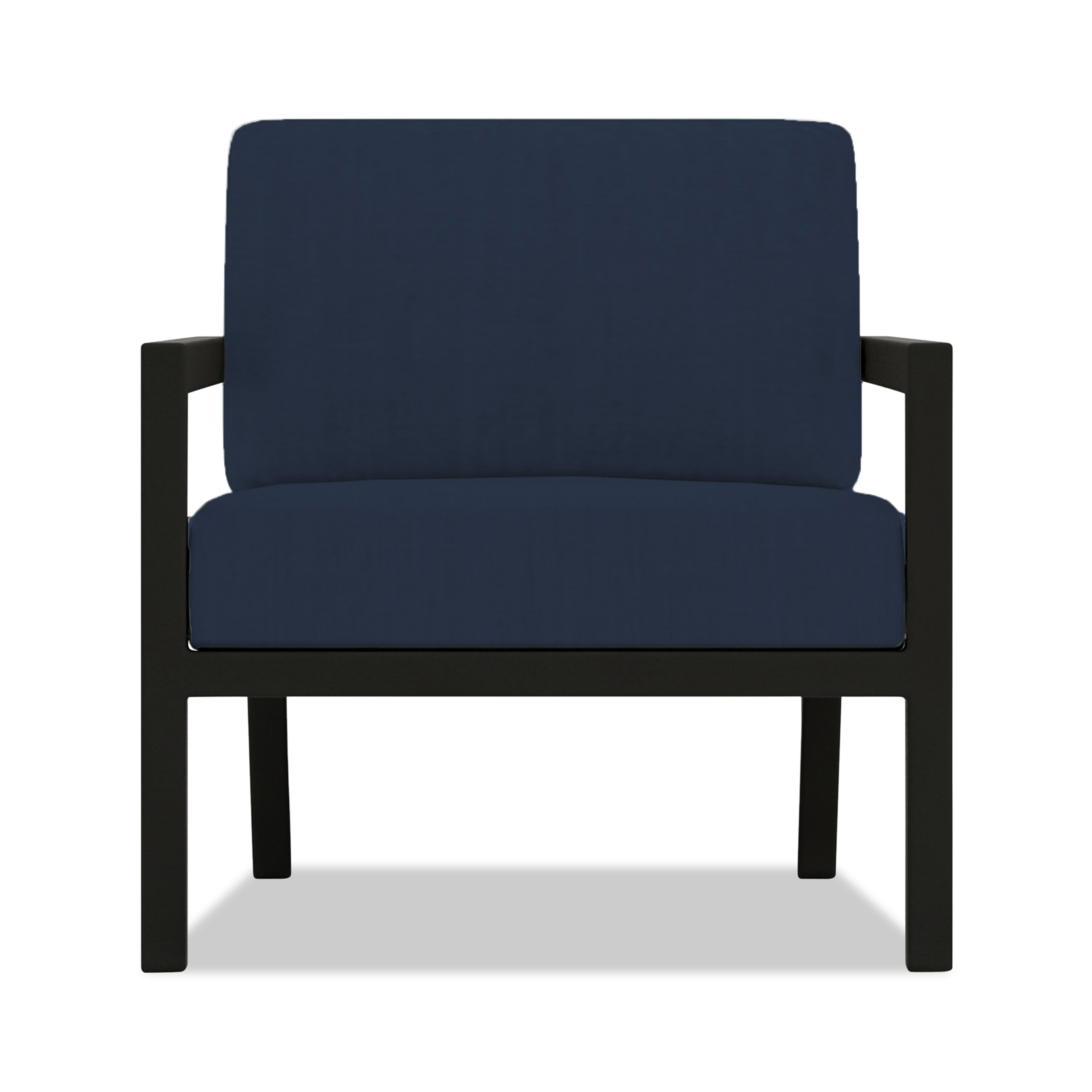 Pacifica Classic 4 Piece Aluminum Loveseat Set#Finish_Black#Fabric_Spectrum Indigo