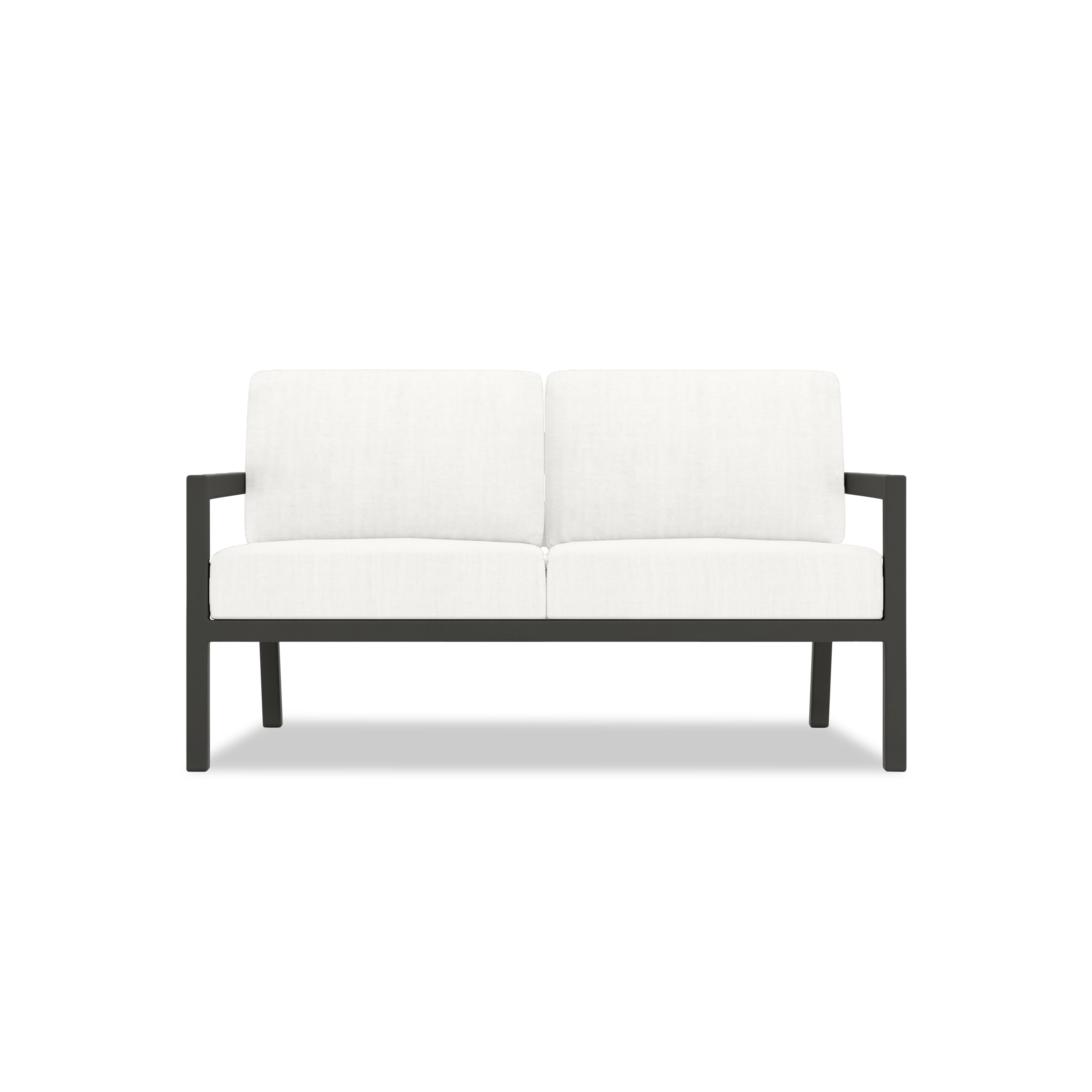 Pacifica Classic 4 Piece Aluminum Loveseat Set#Finish_Slate#Fabric_Canvas Natural