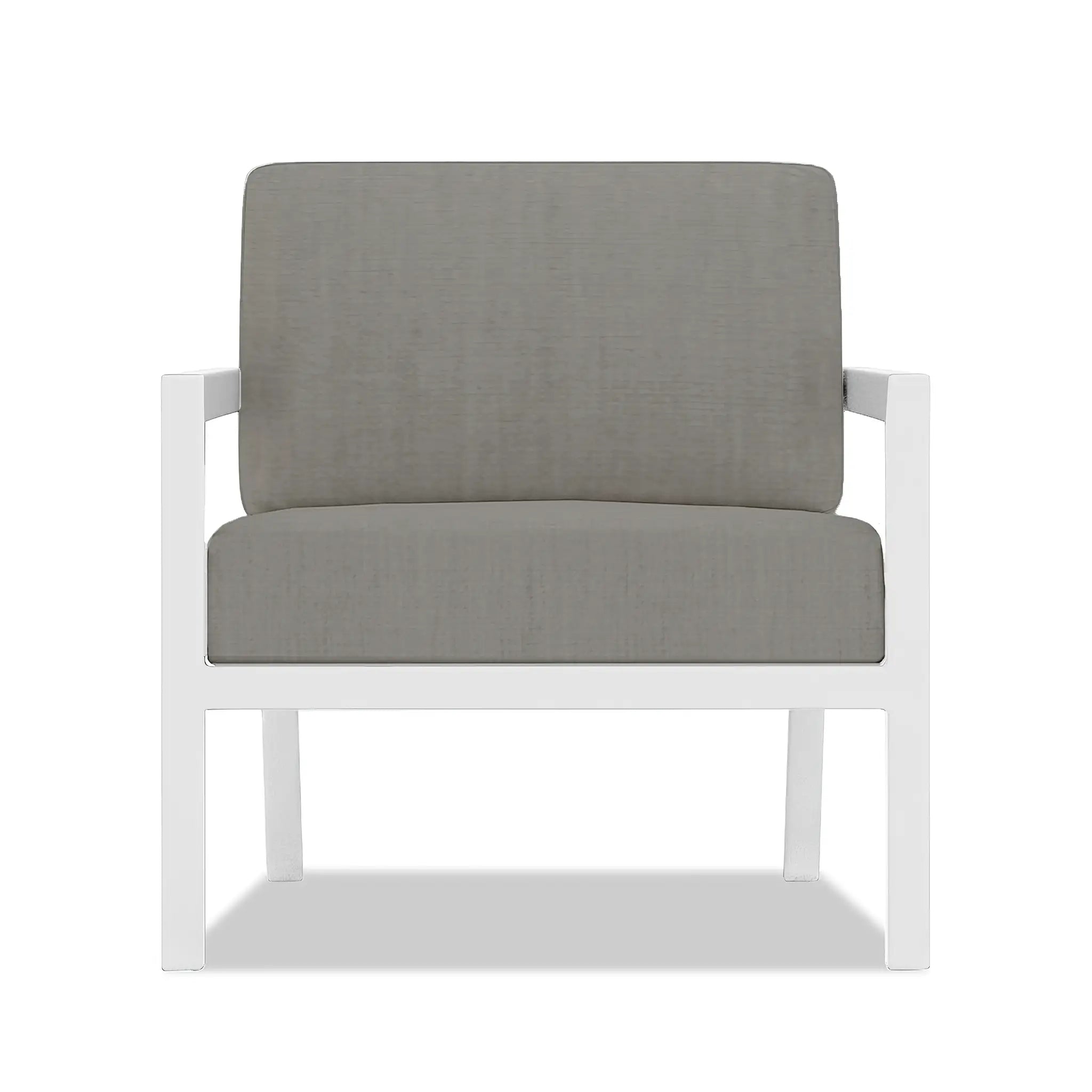 Pacifica Classic 4 Piece Aluminum Loveseat Set - White#Finish_White#Fabric_Canvas Charcoal