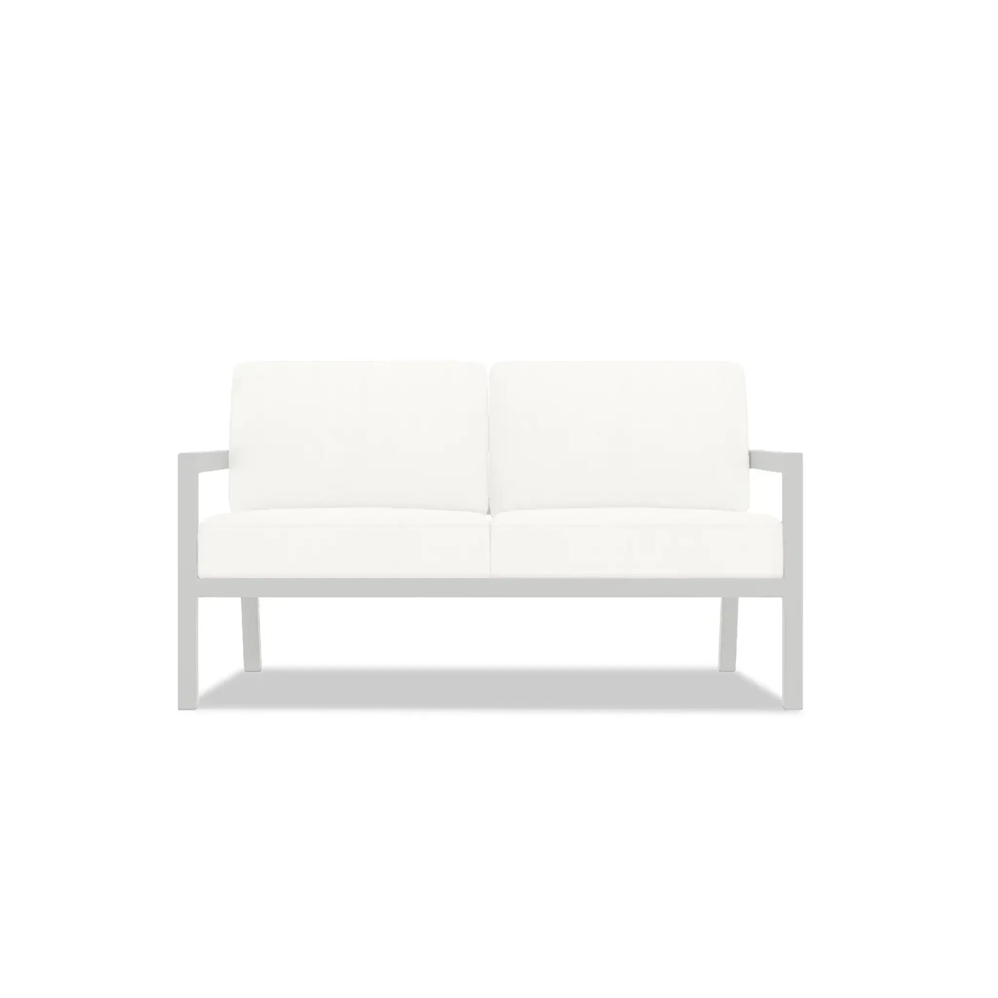 Pacifica Classic 4 Piece Aluminum Loveseat Set#Finish_White#Fabric_Canvas Natural