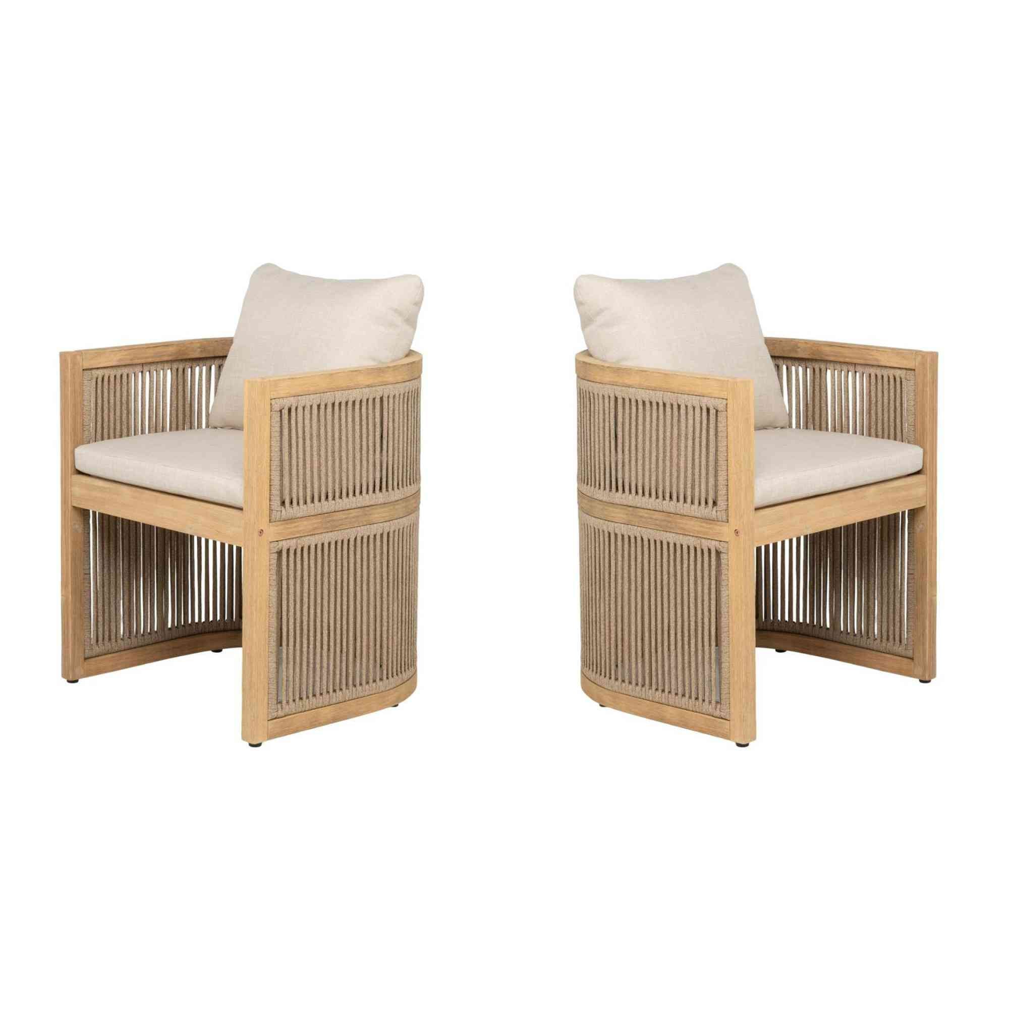 Panama Jack Cabo Cushioned Barrel Dining Arm Chair (Set of 2)