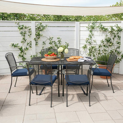 Henley 7-Piece Wrought Iron Mesh Dining Set