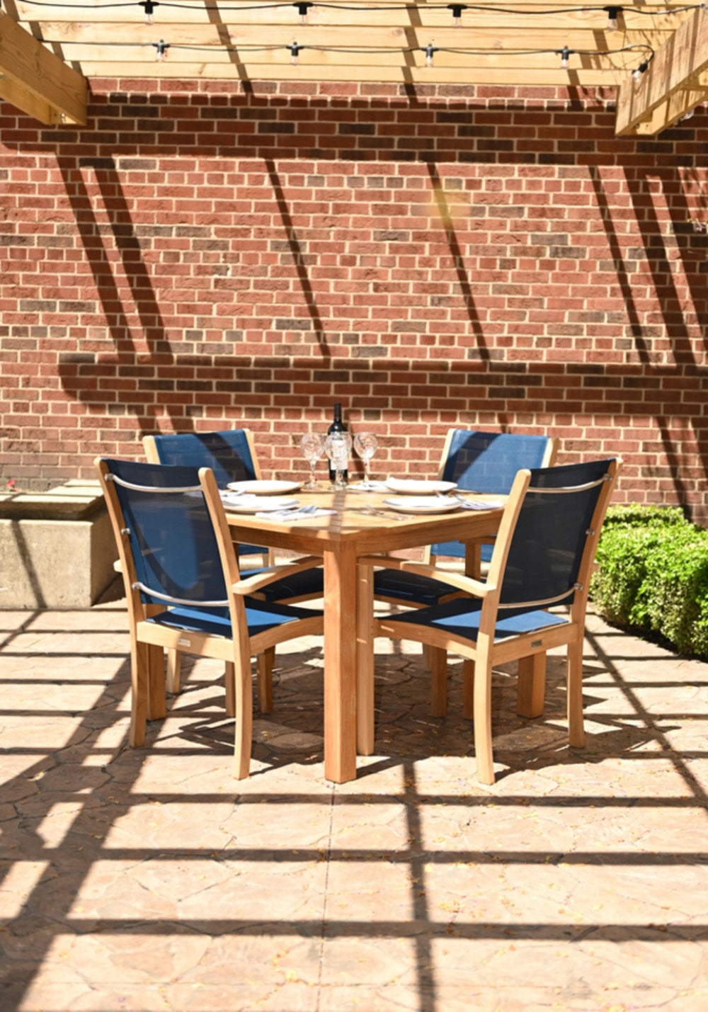 Riviera Stacking Sling Dining Arm Chair view 13