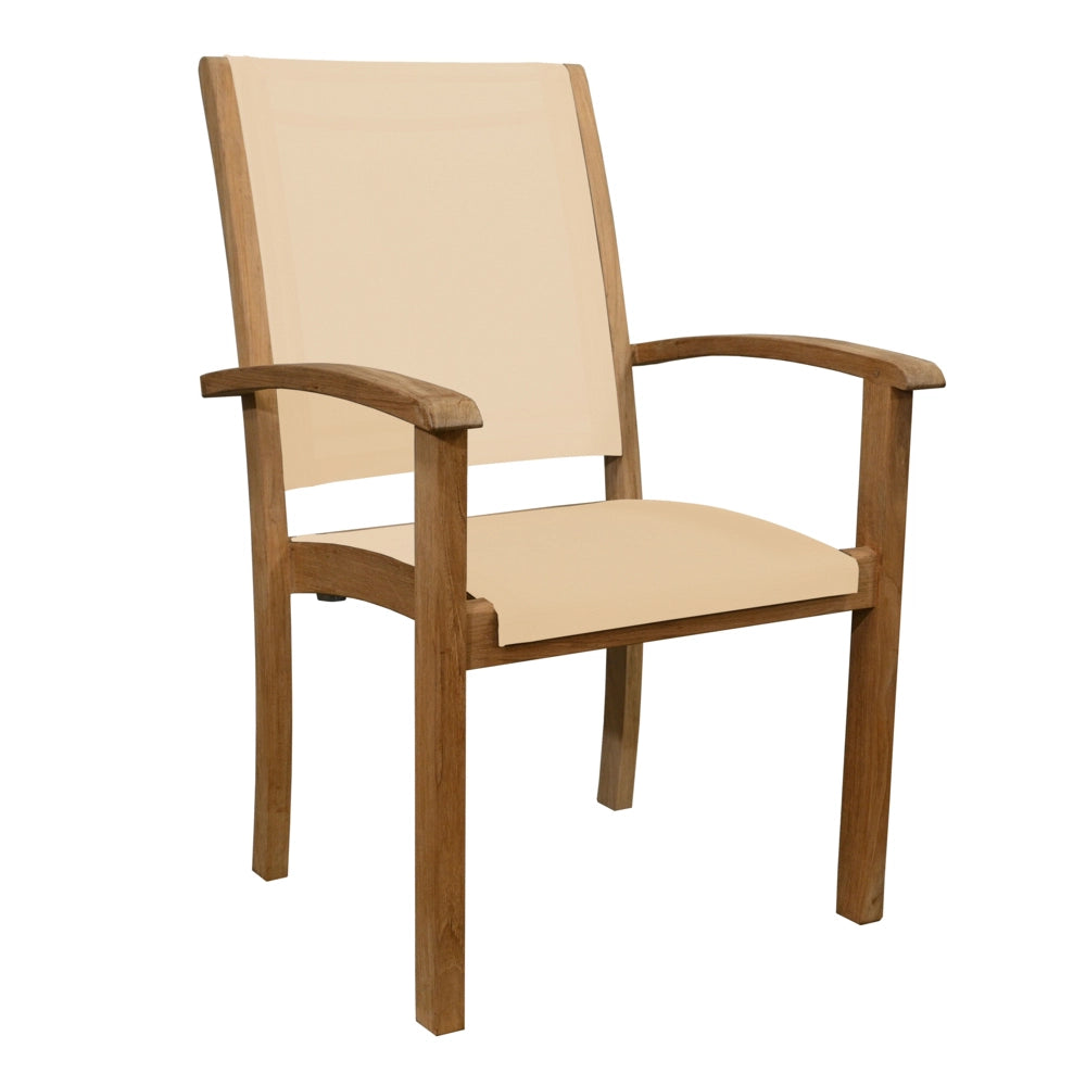 Riviera Stacking Sling Dining Arm Chair view 2