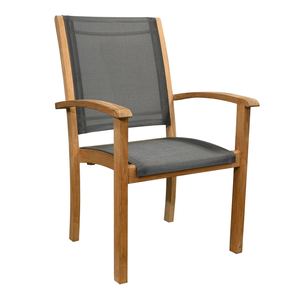 Riviera Stacking Sling Dining Arm Chair view 4