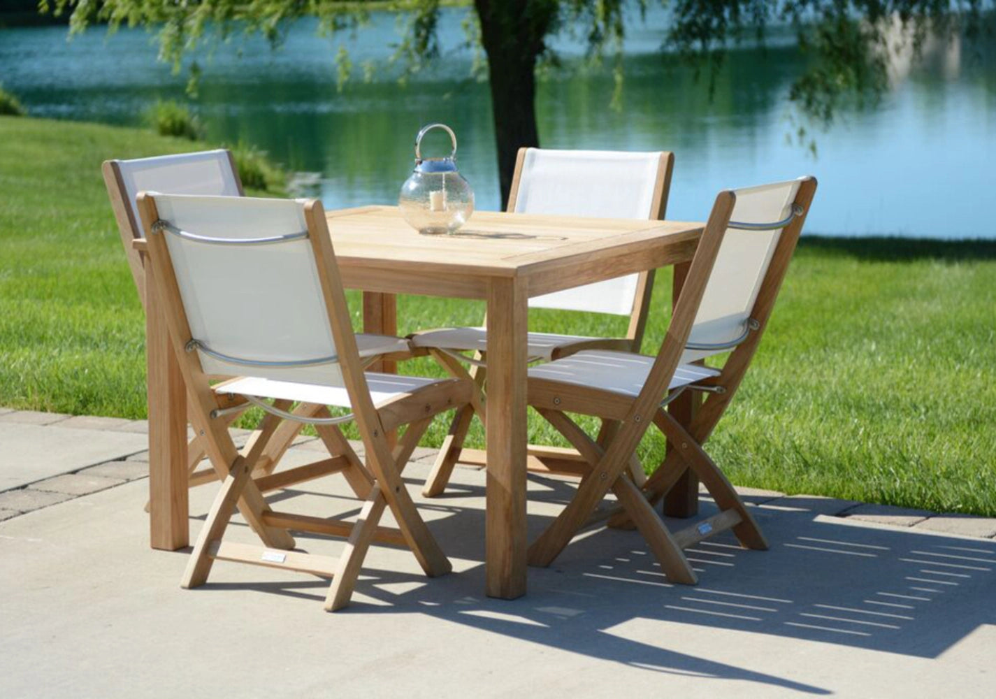 Riviera Folding Sling Dining Side Chair view 6