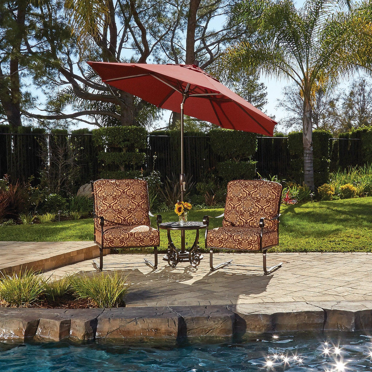 Treasure Garden Anthracite Auto Tilt Octagon Umbrella Canopy, 9 '