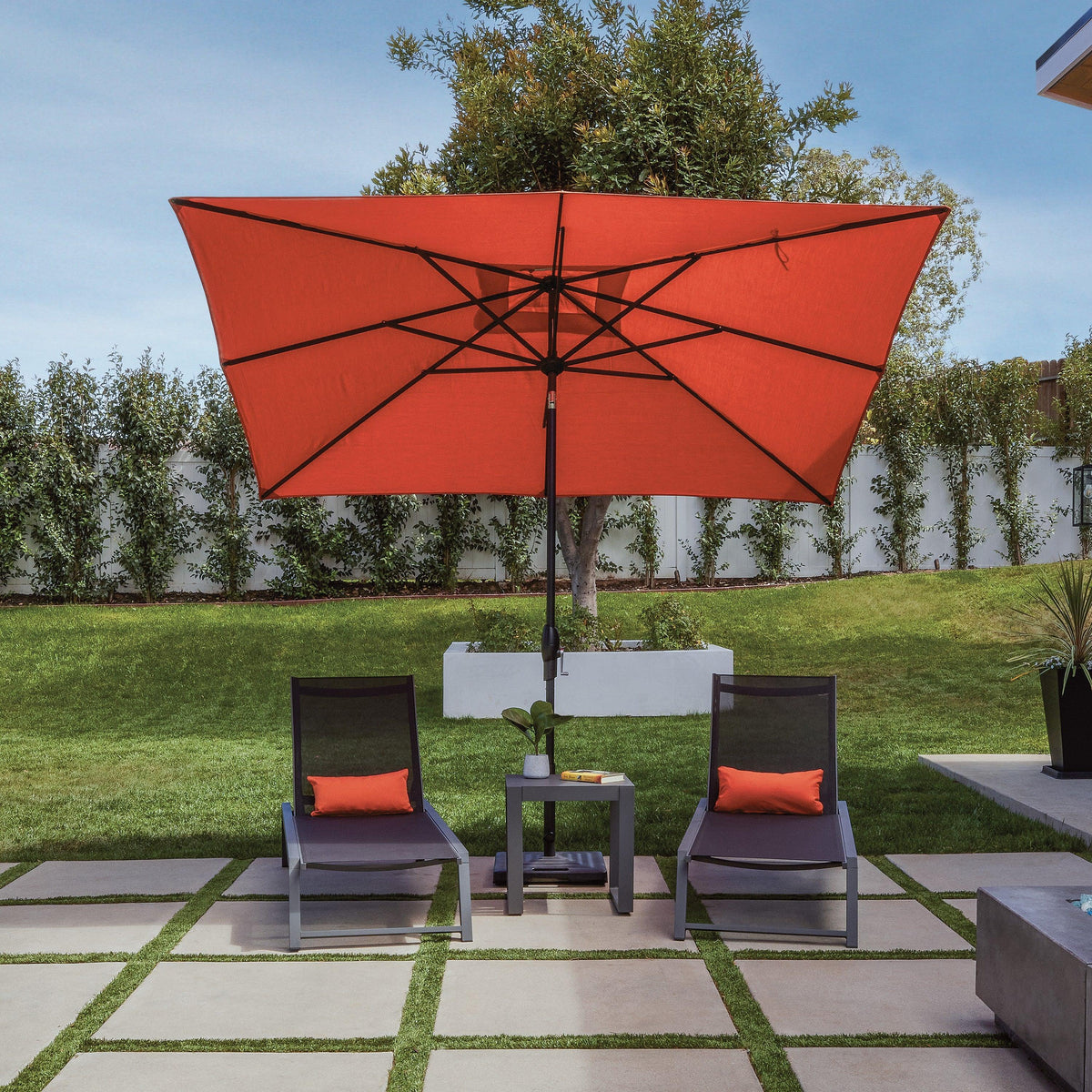 burnt orange patio umbrella Sunnydaze Outdoor with Tilt & Crank, Orange, 7.5ft Get a new cantilever umbrella for your backyard or garden now Orange 9FT Outdoor Vented Patio