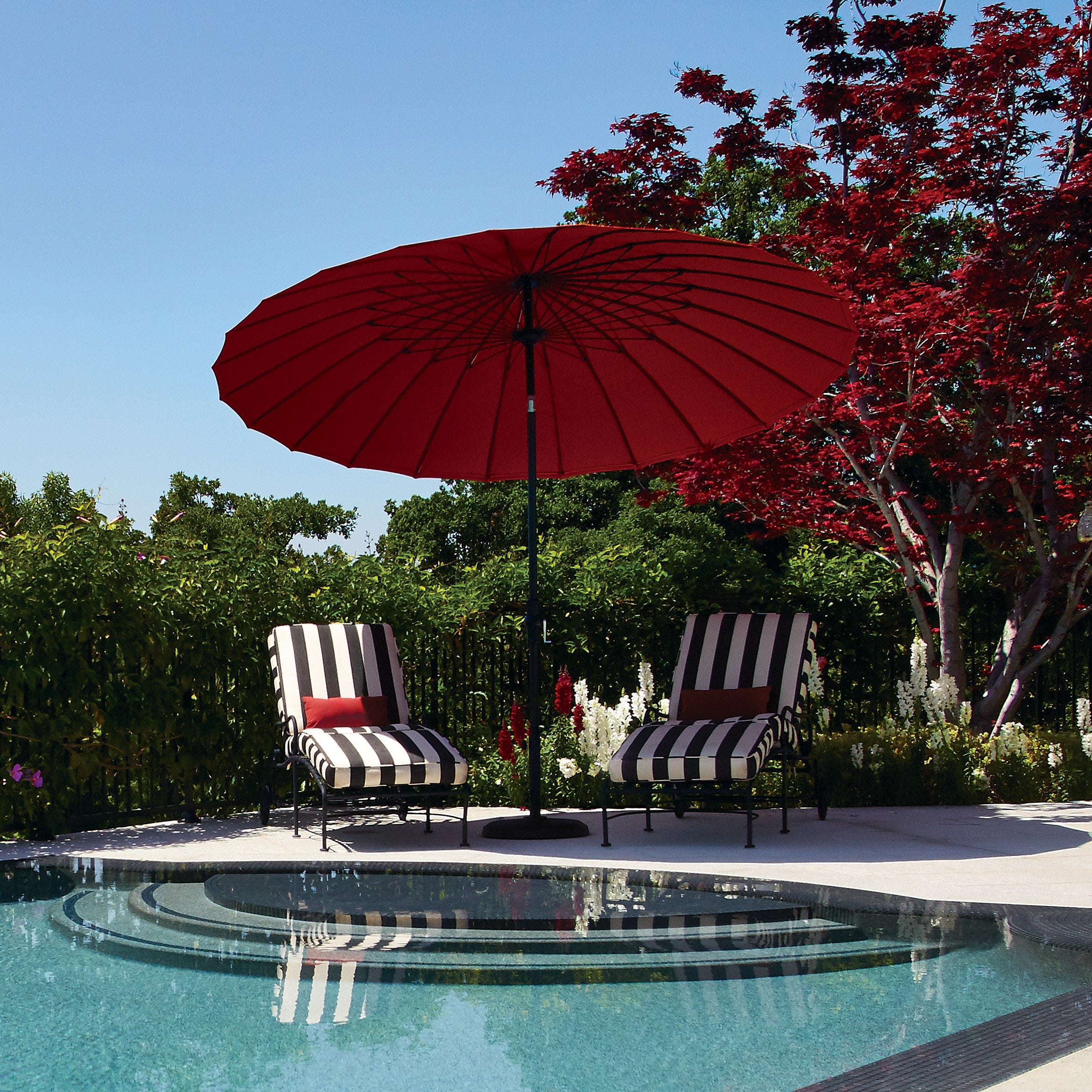 10' Round Shanghai Collar Tilt Umbrella