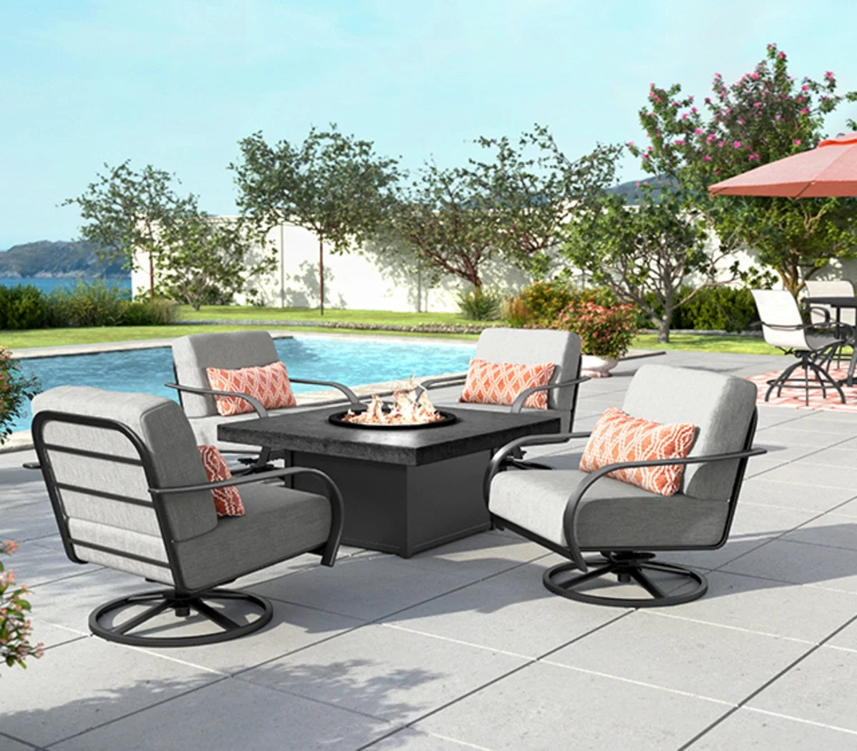 Anthem Cushion Swivel Rocker Chat Chair 7290A
