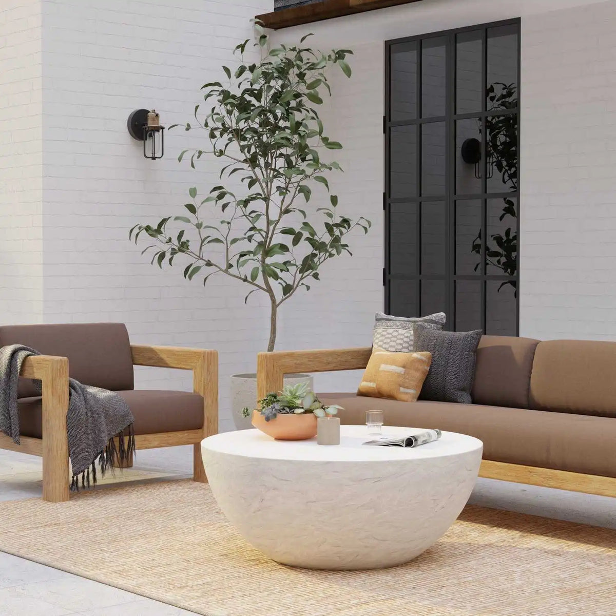 Antique Stone Coffee Table Bowl SW6204-CTBWL by Sunset West 3