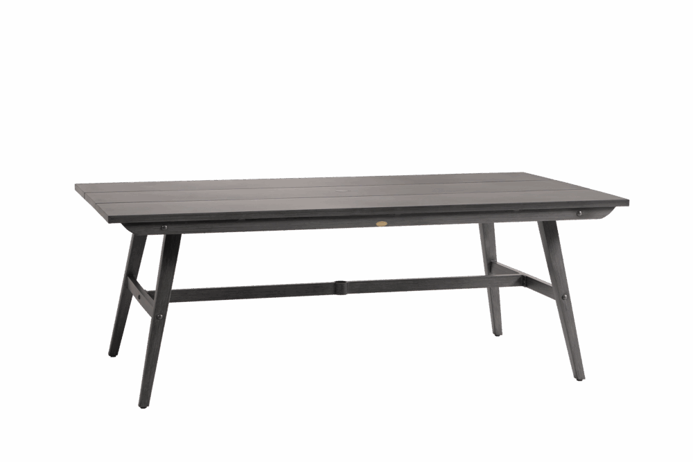 Canbria 82" x 44" Rectangular Bench Table with Umbrella Hole - Opal Grey