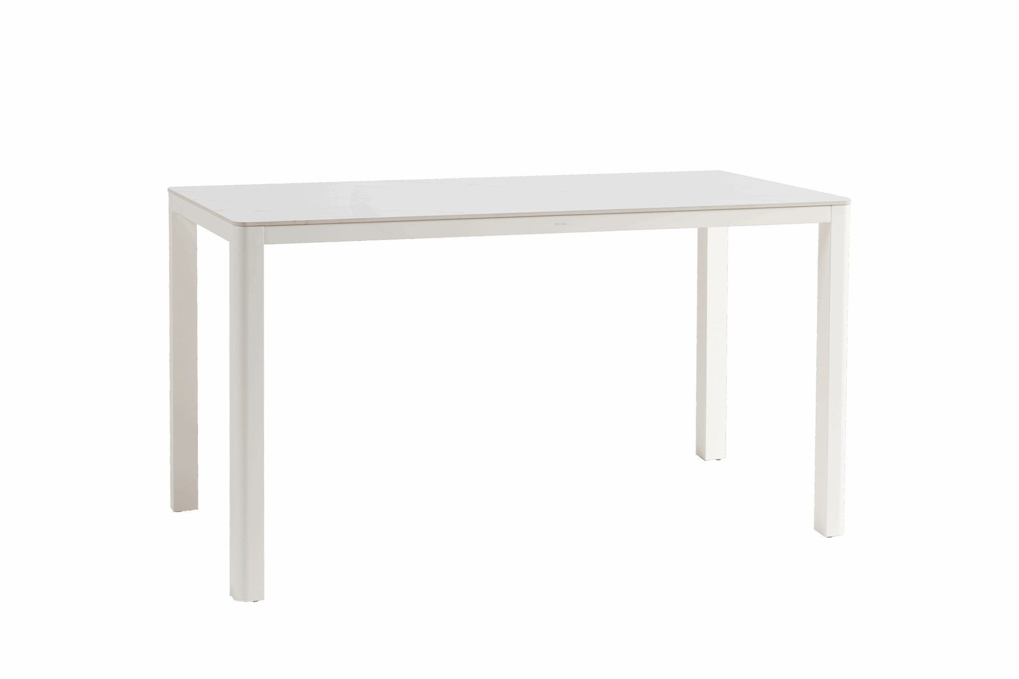 Hampshire 71" x 36" Rectangular Bar Table with Umbrella Hole - Glacier White/White