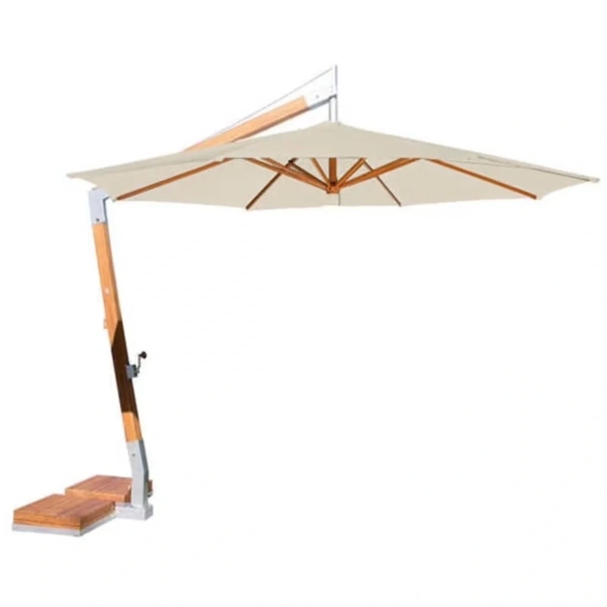 Levante 11.5' Round Bamboo Cantilever Umbrella 10
