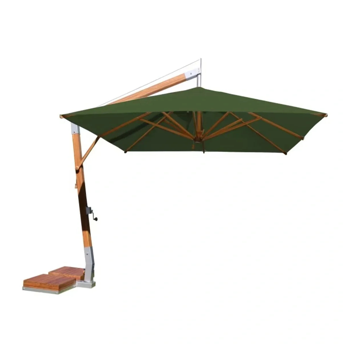 Levante 11' Square Bamboo Cantilever Umbrella 9