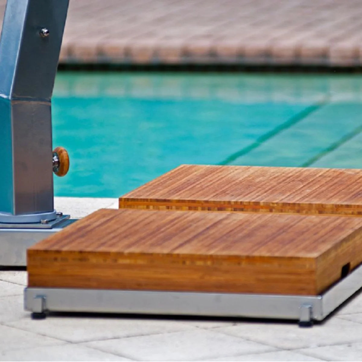 Levante 11' Square Bamboo Cantilever Umbrella 14
