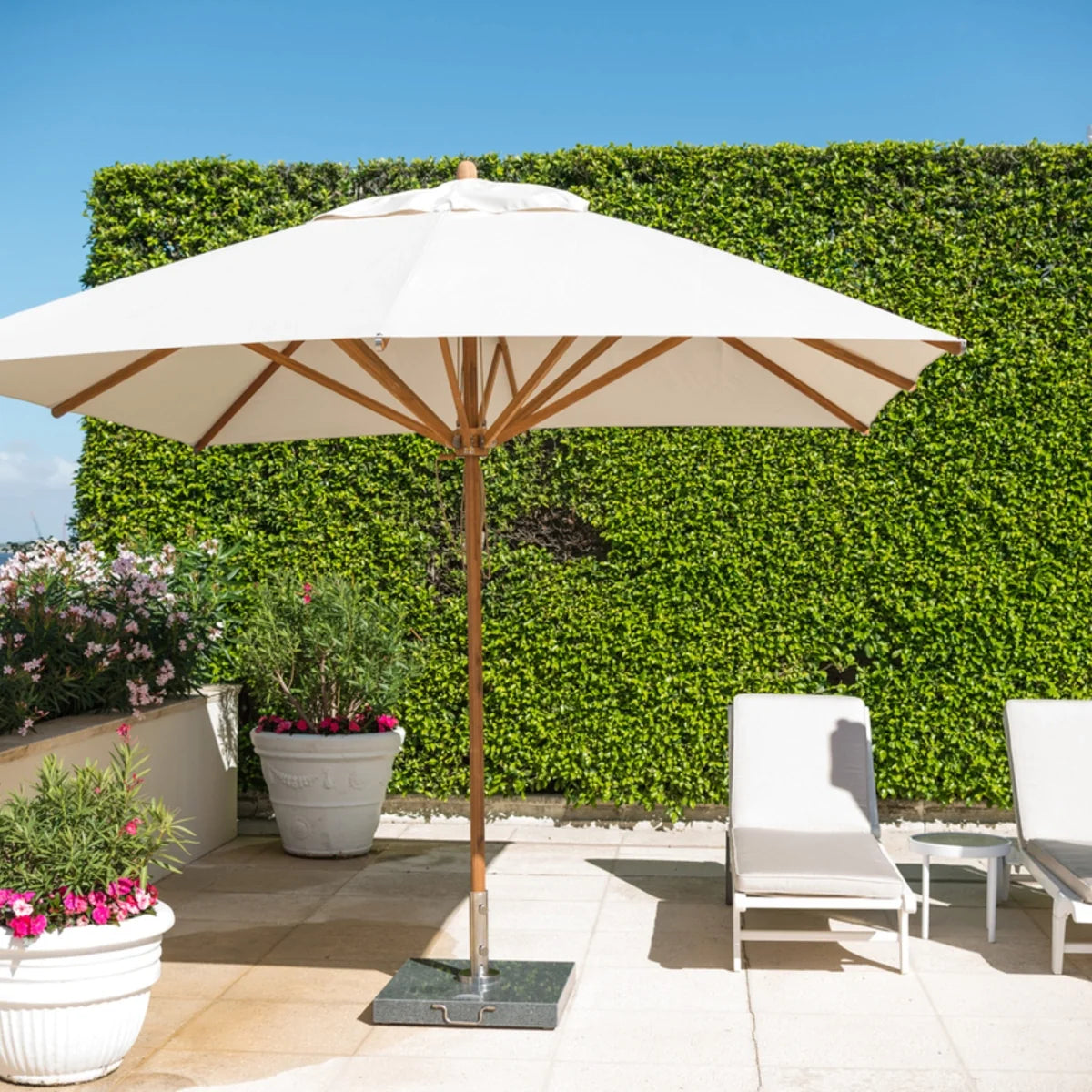 Levante 11' Square Bamboo Market Umbrella 11
