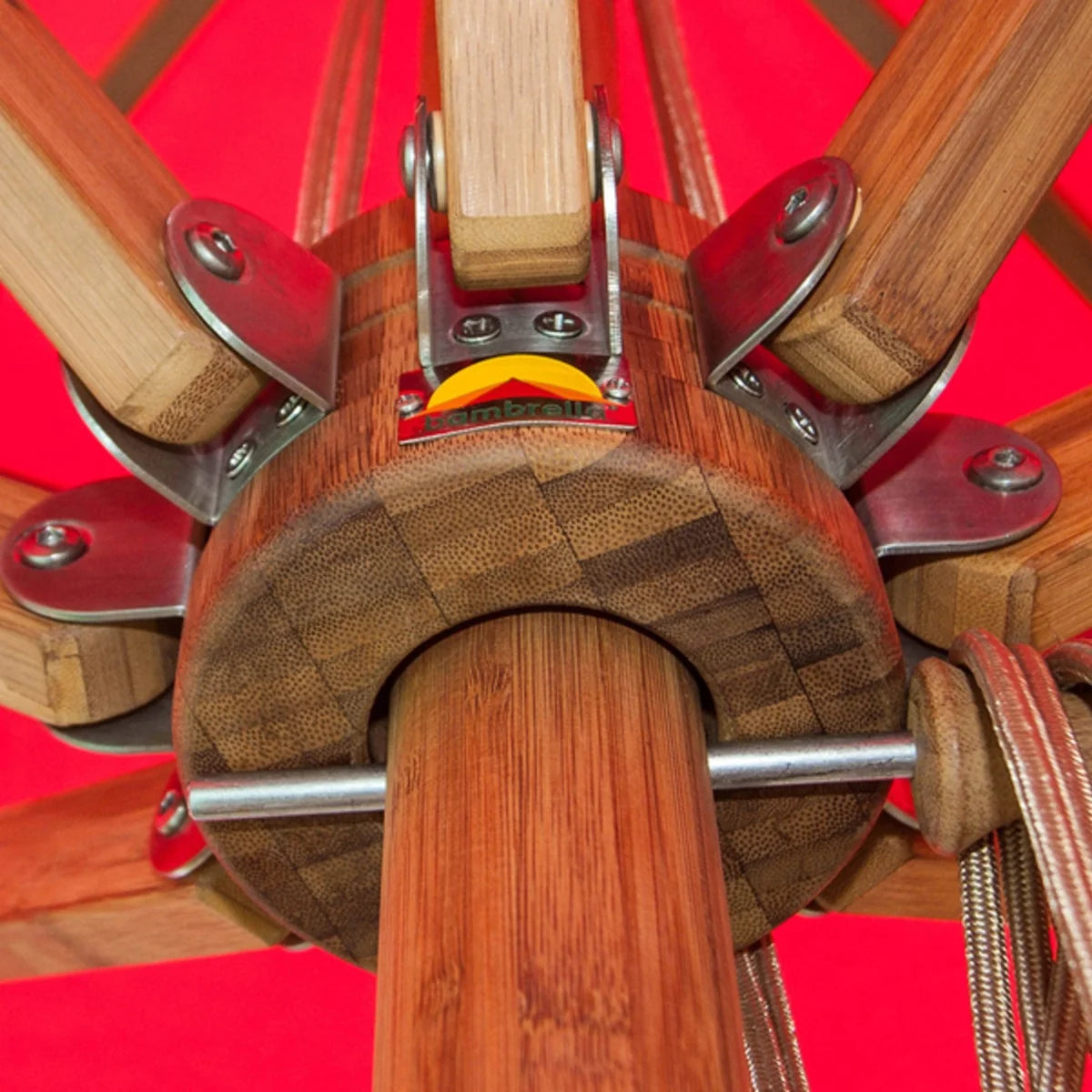Levante 13' Round Bamboo Market Umbrella 12