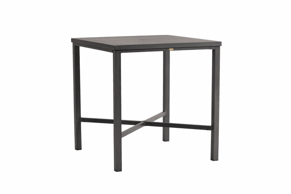 Canbria 39" Square Bar Table with Umbrella Hole - Opal Grey