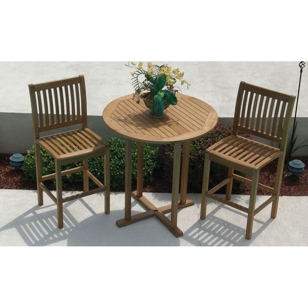 Royal Teak 39" Round Bar Table